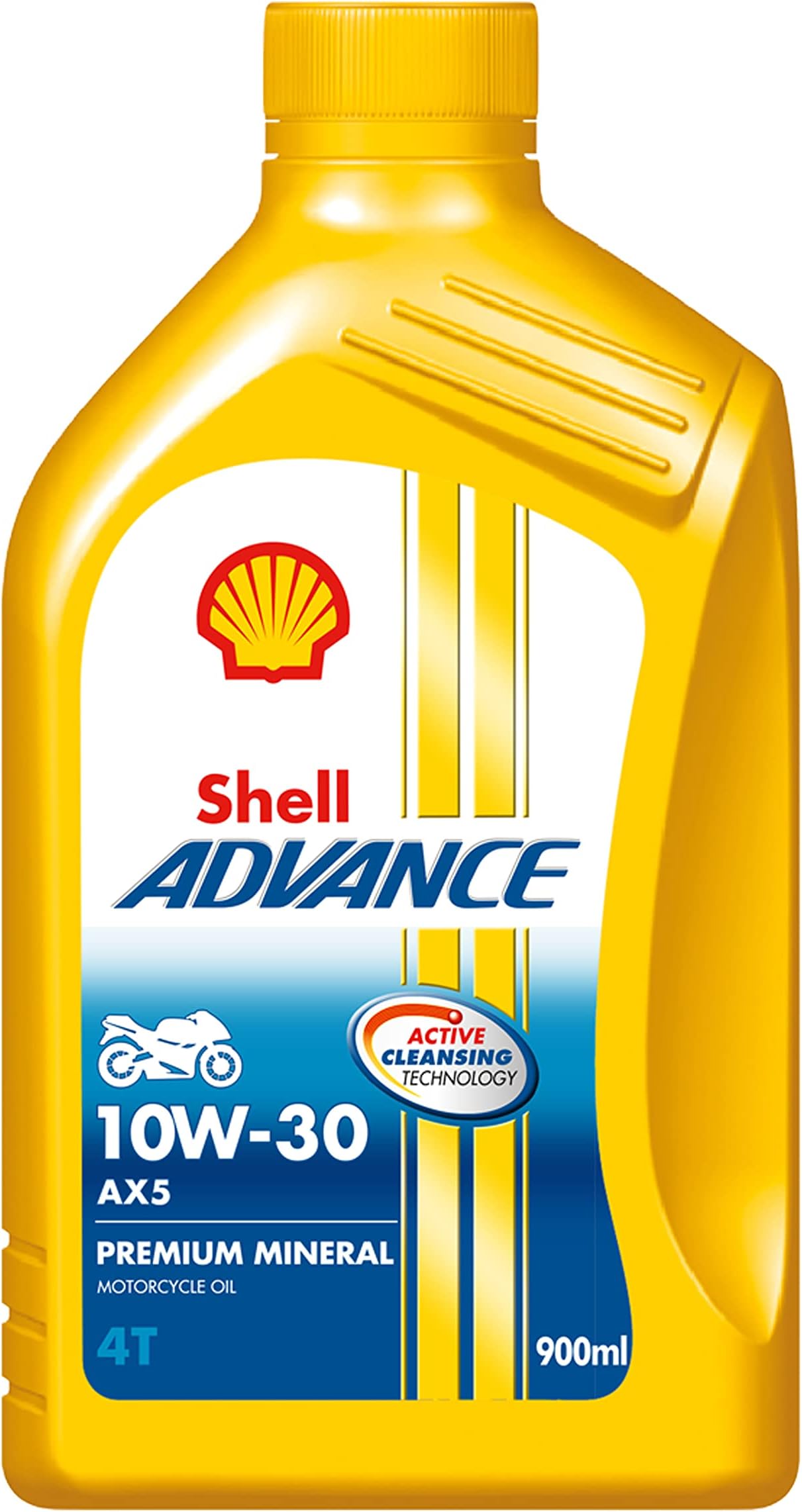 Shell Advance AX5 4T 10W-30 API SL Premium Mineral Motorbike Engine Oil (900 ml)