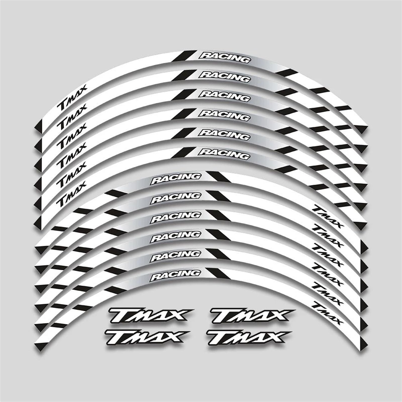 Stickers Motorcycle Stickers Night Reflective Decorative Wheel Rim for Yamaha T MAX500 T-MAX530 XP500 XP530(Style 20)