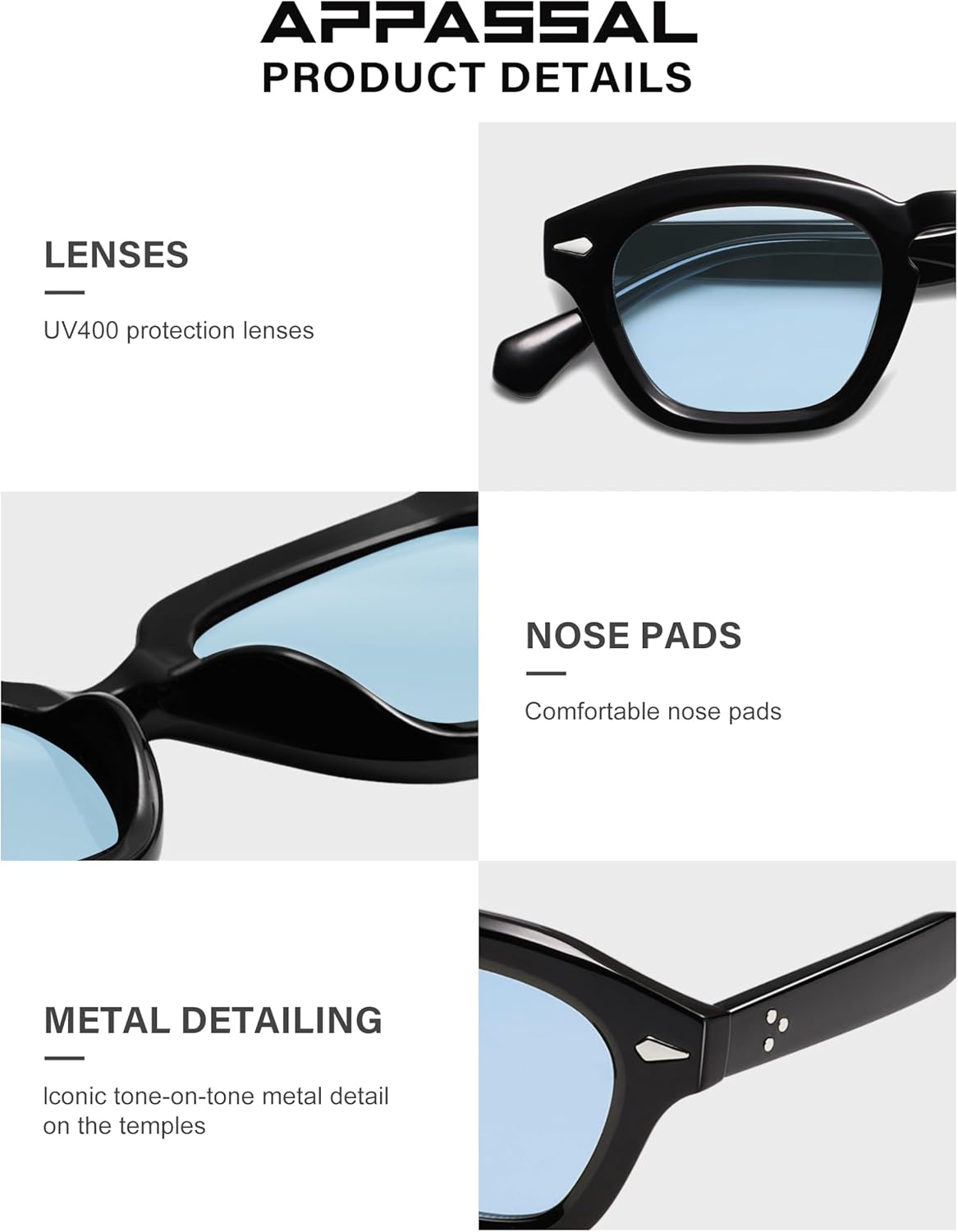 Small Retro Square Sunglasses for Women Mens Rectangle Sunnies AP3680 - Image 4