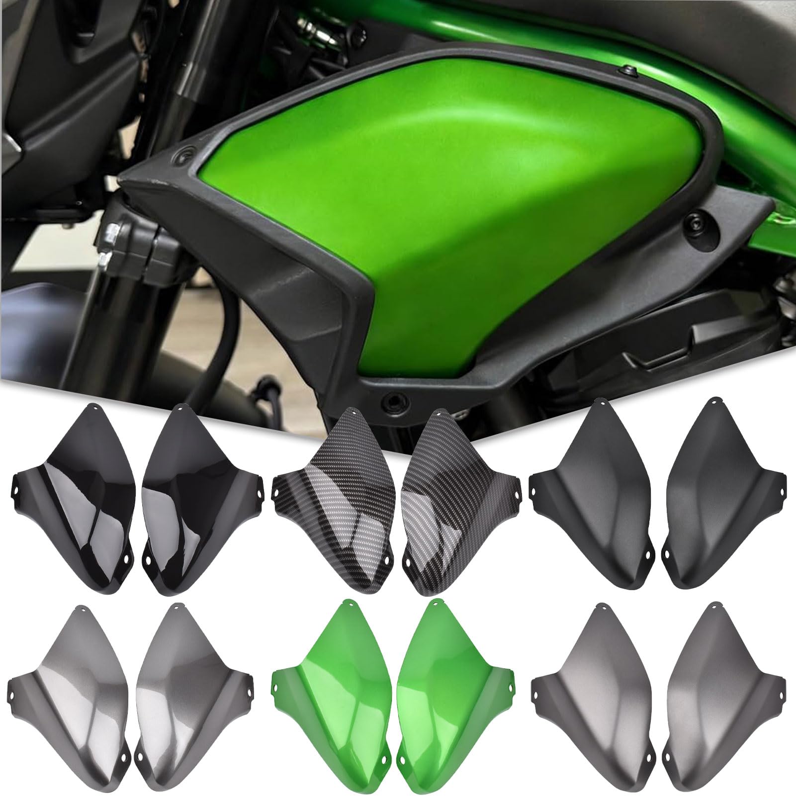 Motorrad-Lufteinlassabdeckung kompatibel mit Ka&was&aki Z900 (ab 2025) Seitenverkleidungen Rahmenschutz Verkleidungsschutz linke und rechte Seitenverkleidung (Mattschwarz)