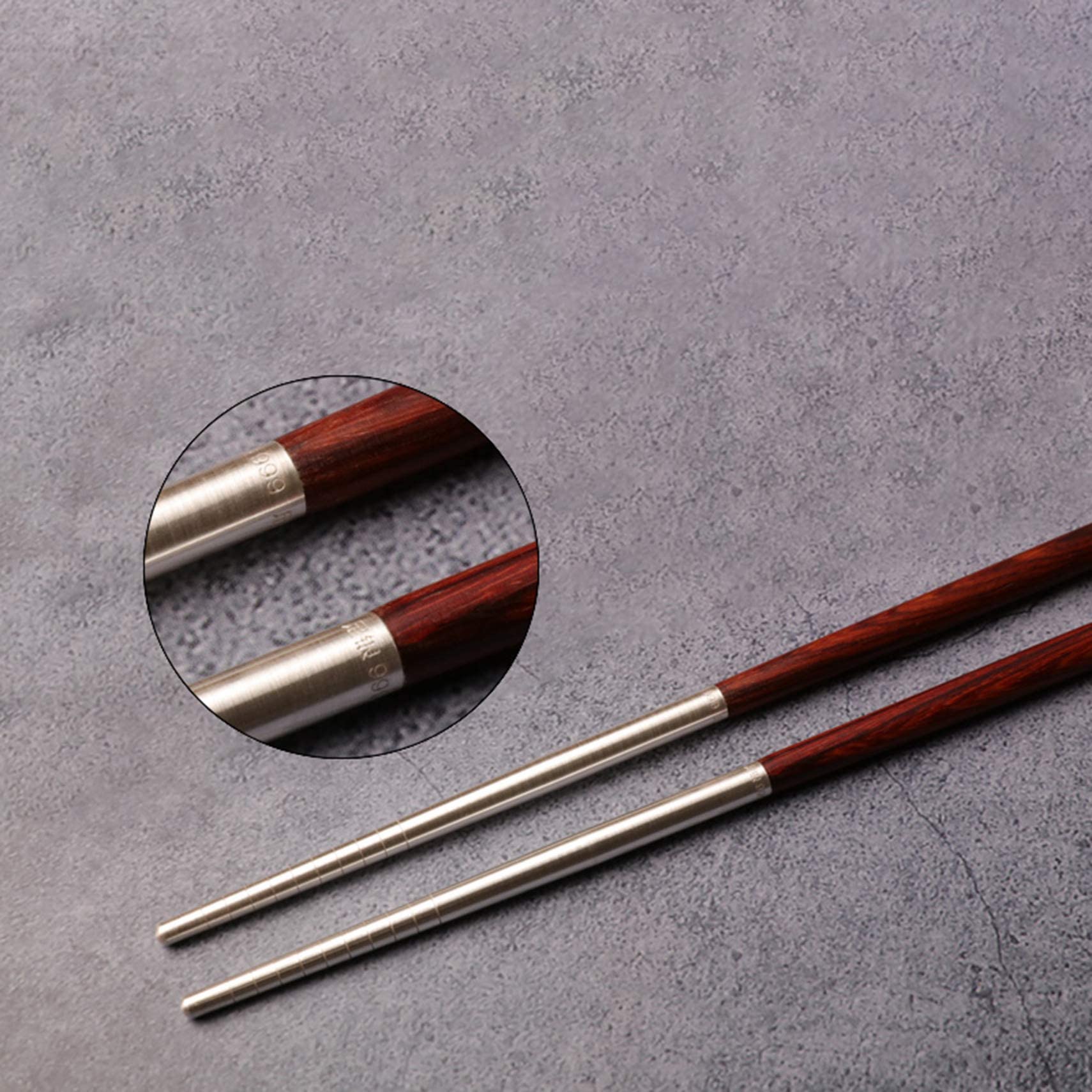 Bacchette riutilizzabili in Argento Sterling, 1 Paio di Bacchette Naturali, Antiscivolo in Legno e Argento Sterling, Set Regalo per Cucina, Hotel, Sushi, A (A)