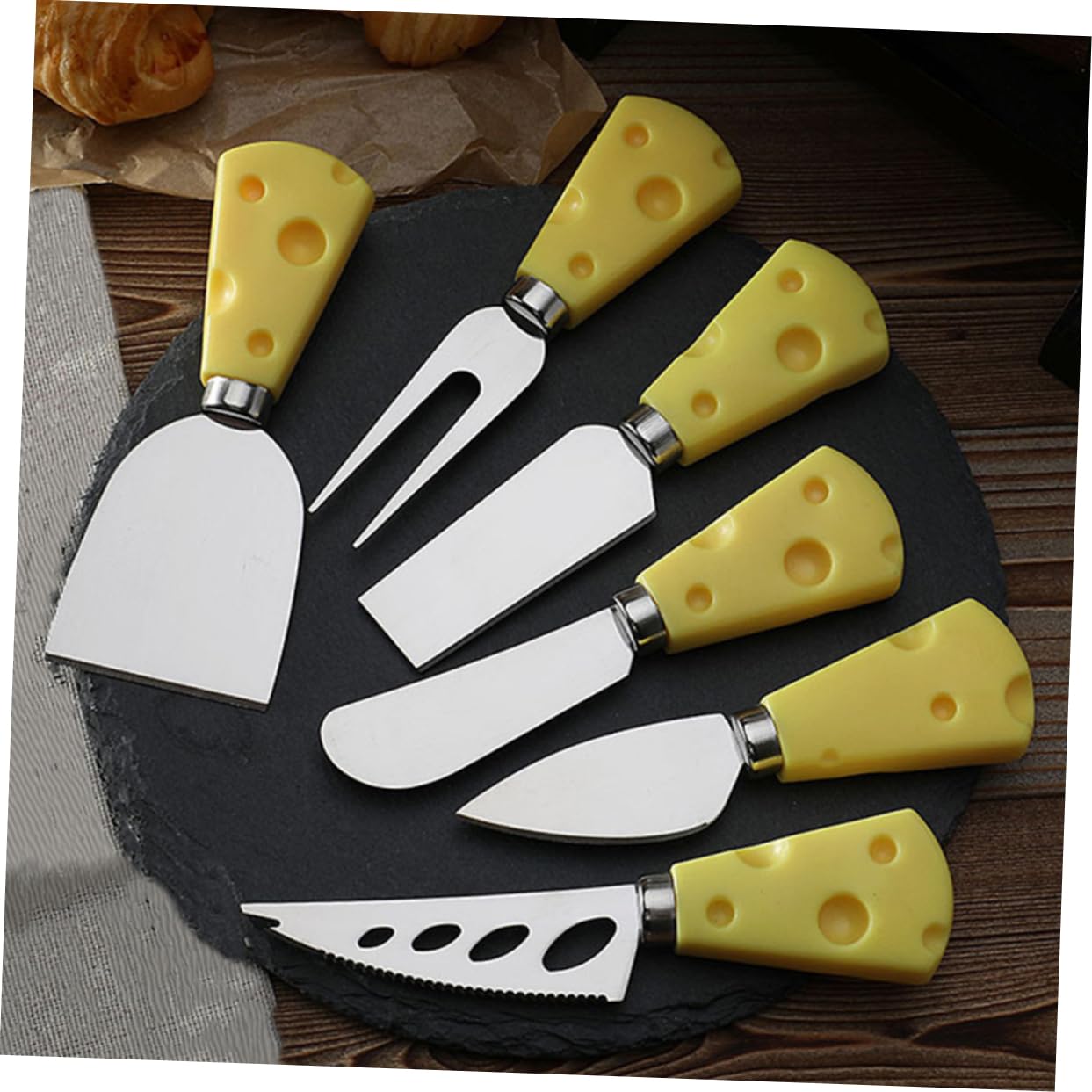 NAMOARLY 5pcs Cheese Knives Set Stainless Steel Cheese Cutter Box Kitchen Utensil for