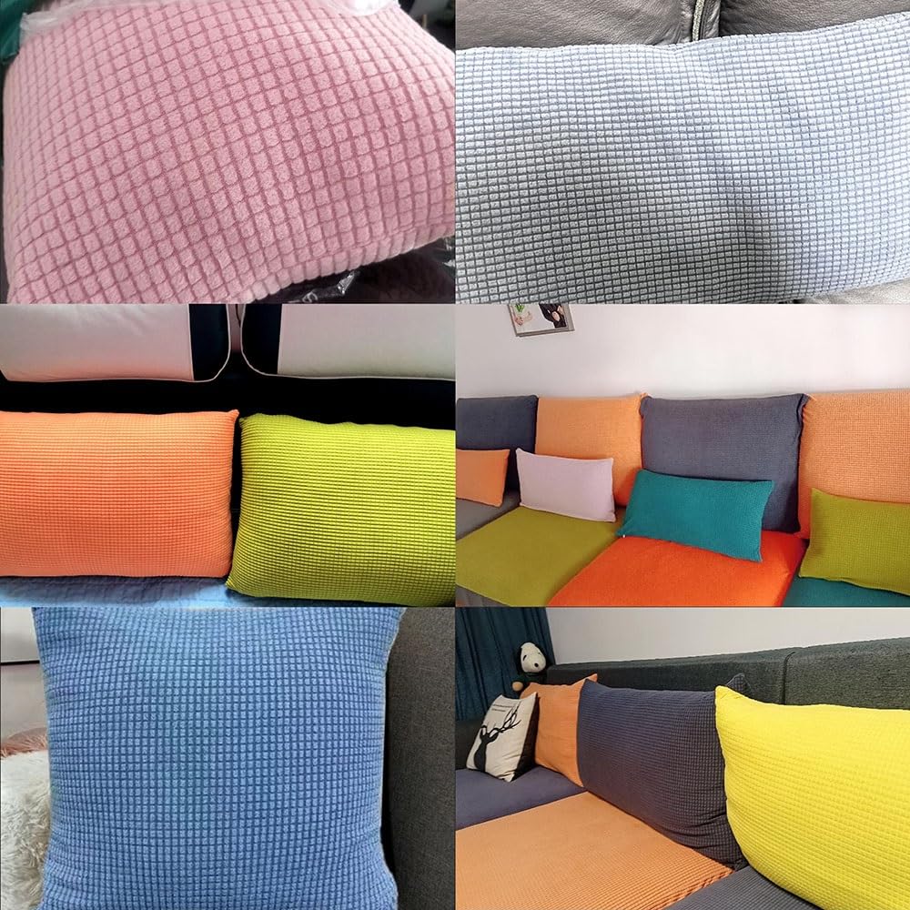 2 Federe Per Cuscini Divano 50x50 - Copricuscino In Tessuto Coste Con Cerniera - Morbido E Resistente, Per Soggiorno E Camera Da Letto (Rosso, 40x40 Cm - Confezione Da 2) - 2