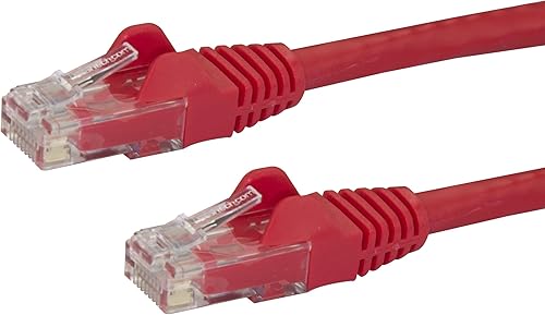 Miniatura 50 de StarTech.com 30 pies de cable Ethernet CAT6 - Cable de red Gigabit Ethernet CAT 6 rojo - 650MHz 100W PoE RJ45 UTP de red/parche sin enganches con