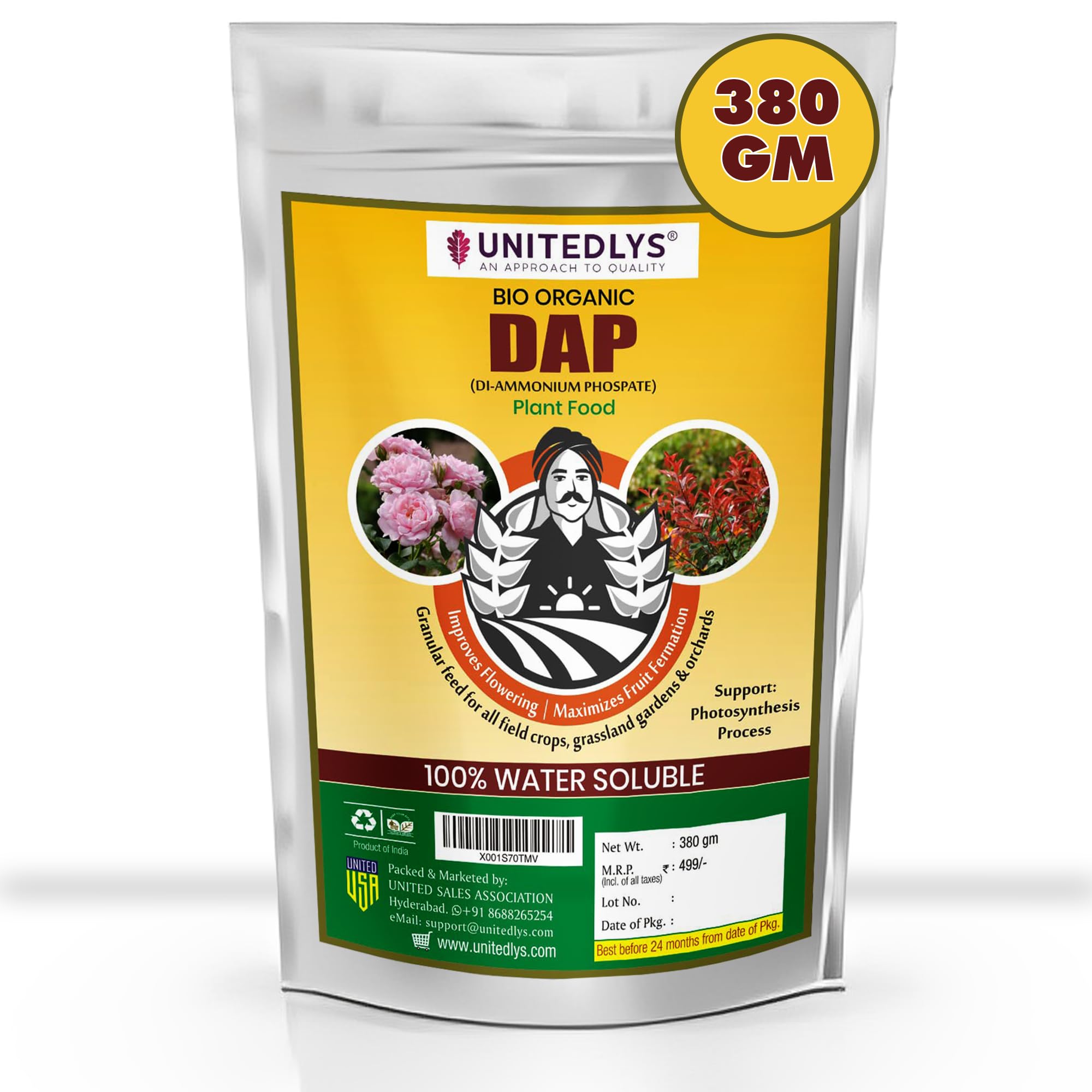 Unitedlys Dap Fertilizer for Plants Home Garden 380G | Dap Fertilizer for Crops | All Purpose Bio Dap Fertilizer for Home Plants & Gardening (B09RB898BV) Amazon Price History, Amazon Price Tracker