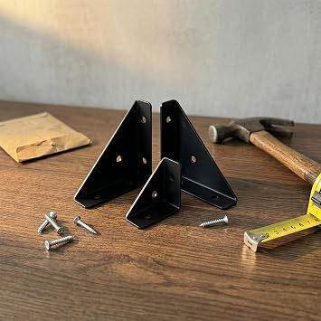 12Pcs Metal Corner Brackets for Wood4 Small,8 Large,with Screws/Screwdriver