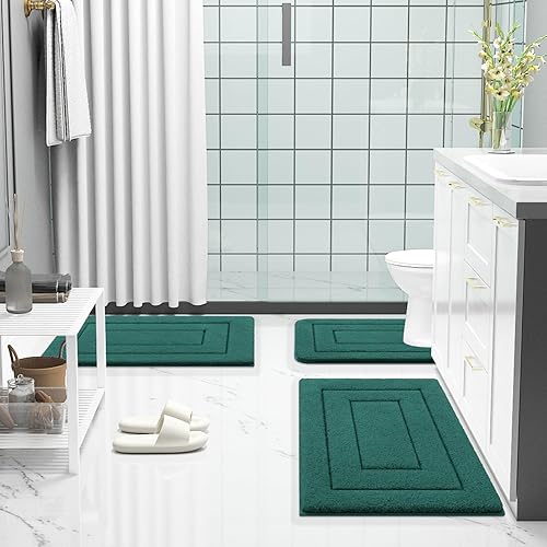 Miniatura 138 de Buganda Alfombras de baño, 24" x 16", Alfombras de baño de microfibra suaves y absorbentes, Alfombra de ducha esponjosa antideslizante, Alfombras de