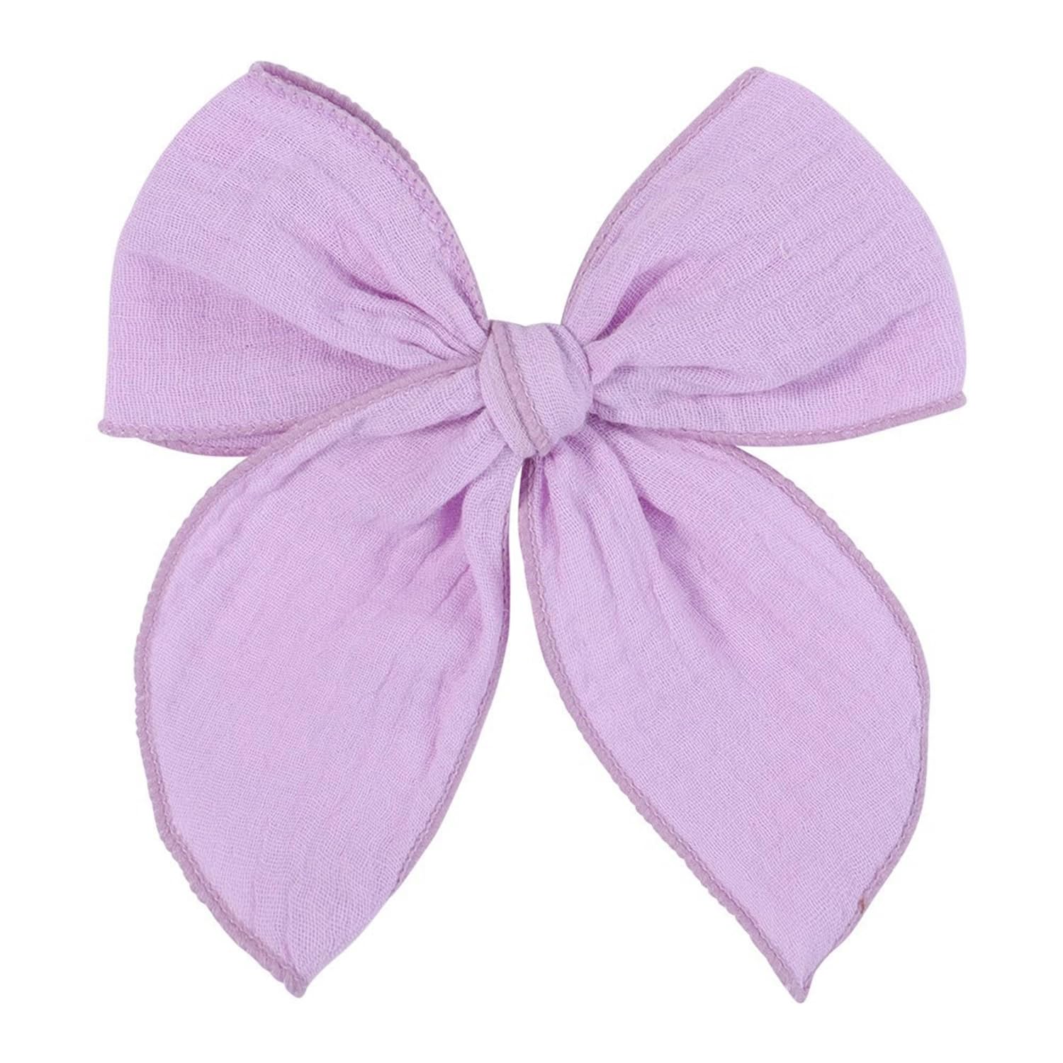 Amazon.com: 5.5 Inch Purple Fable Hair Bow: Handmade Linen 