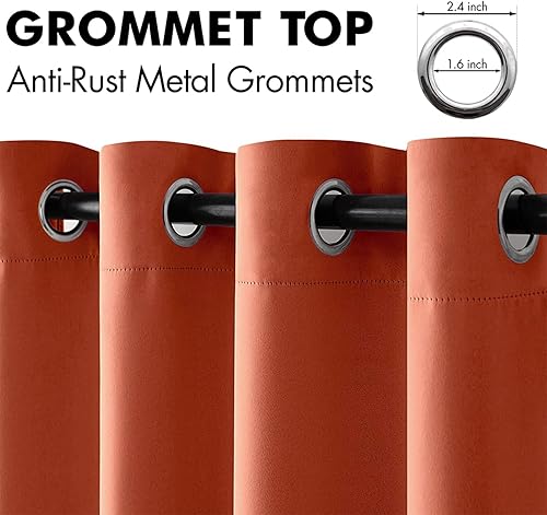 Miniatura 4 de Miulee 2 paneles de cortinas opacas, otoño, dormitorio, sala de estar, aislado termal, bloquea luz, tratamiento firme para ventana, parte alta con