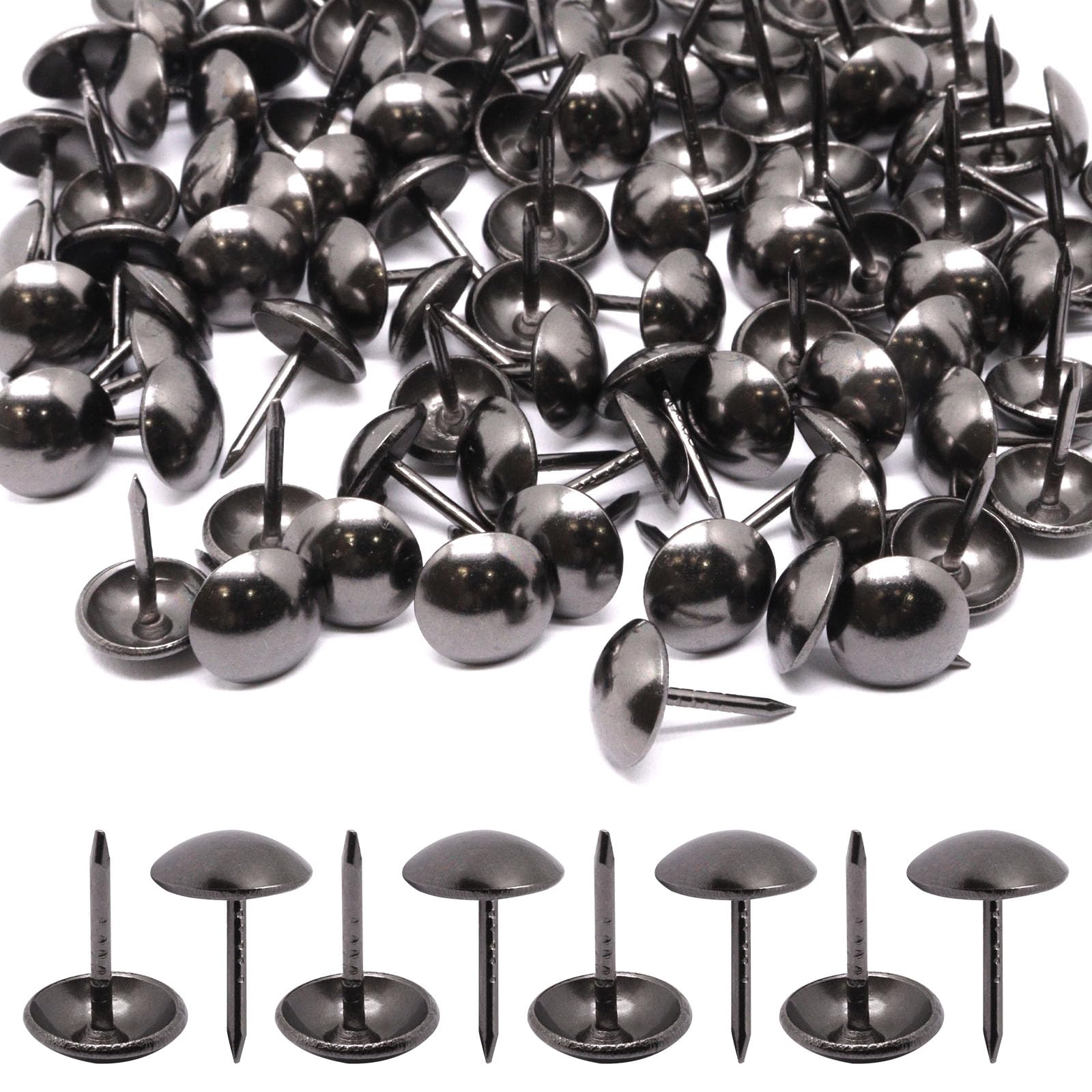 Vintage Upholstery Tacks - 100 Matte Black Decorative Nails -12 Vintage Upholstery Tacks - 100 Matte Black Decorative Nails -12