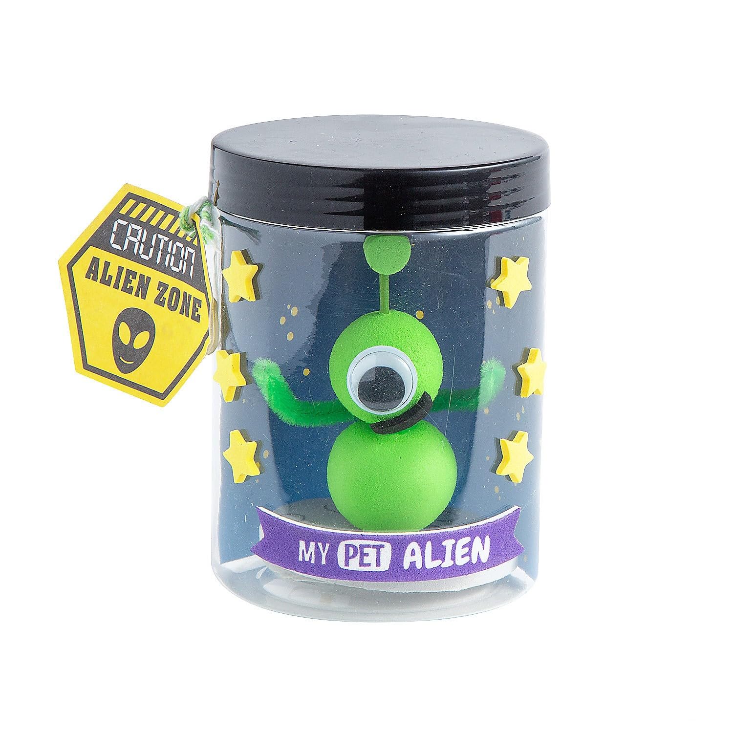 Fun Express My Pet Alien Craft Kit - Creative DIY Craft Kit for Kids Fun Alien Figures Perfect for School & Home Crafts Great for Birthday Parties Arts & Crafts Projects Fosters Imagination - 6 Pieces