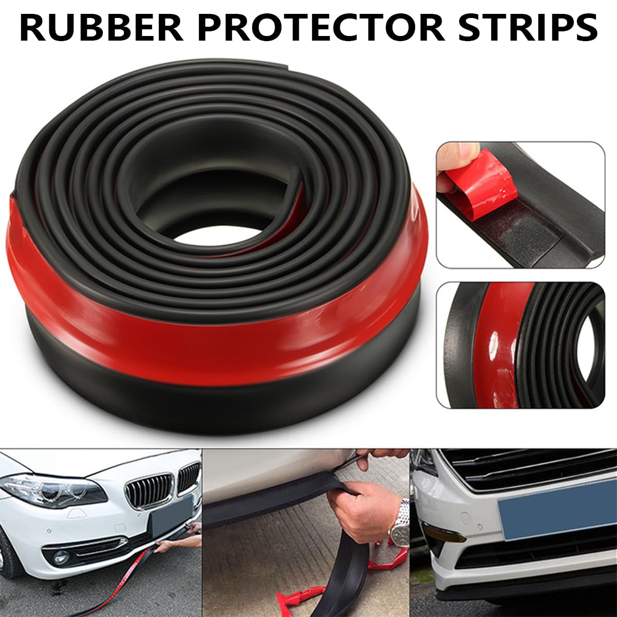 JNNJ Protezione Paraurti Universale Auto Frontale e Posteriore - Lip Splitter, Spoiler Anteriore in Gomma, Strisce Auto