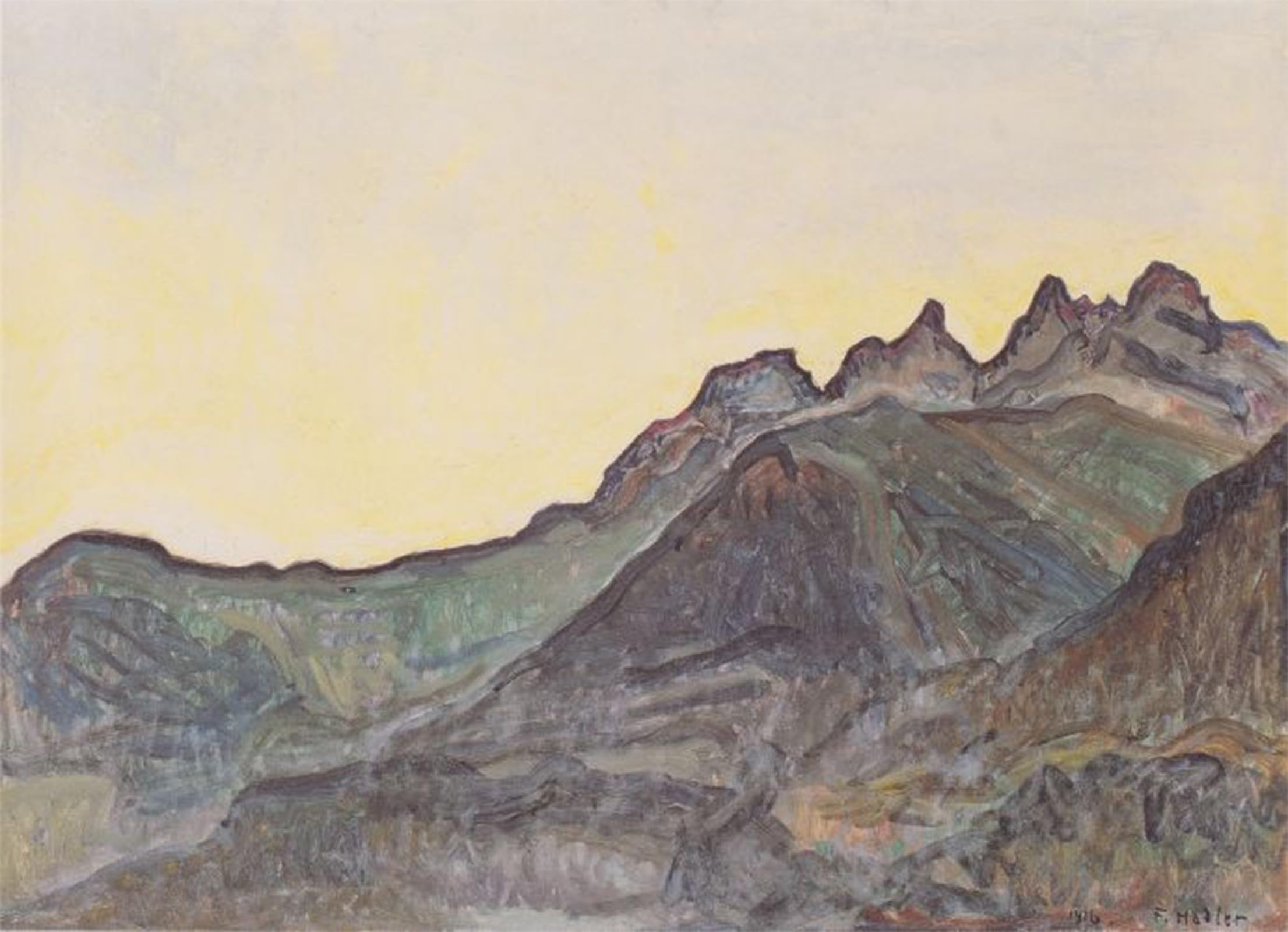 POSTERIIk Vintage Art Print Images Pictures Print Die Dents of the Midi by Ferdinand Hodler Modern Colour Posters for Office Home Decor 60x90cm