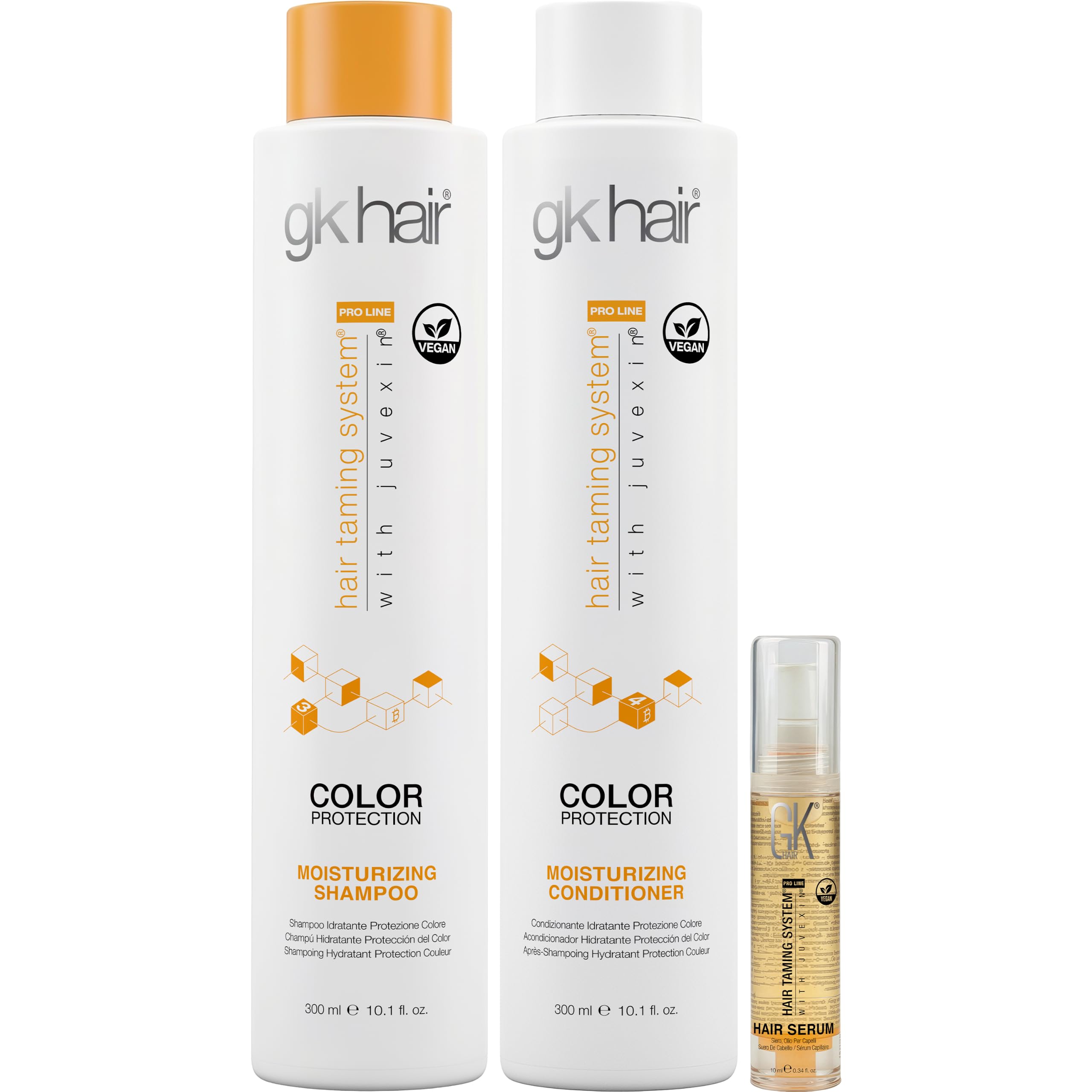 GK HAIR Szampon nawilżający i odżywka, bez siarczanów i parabenów, z olejkiem arganowym, 300 ml