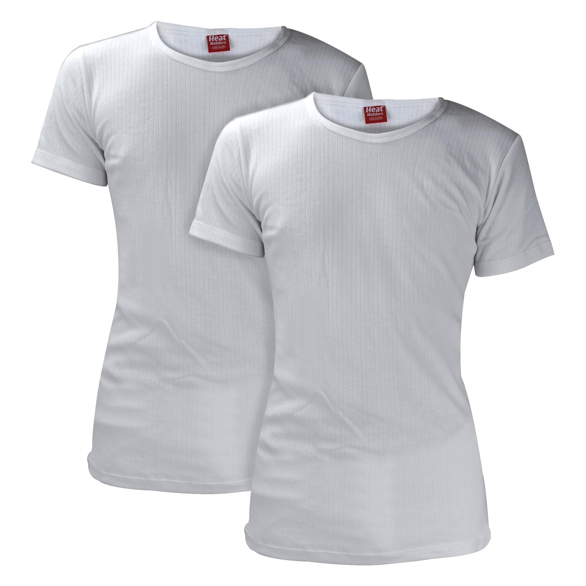 Heat Holders Men's White - 2 Pack Winter Thermal Underwear Short Sleeve Top | Soft Warm Cotton Rich T-Shirt (Xxl, )