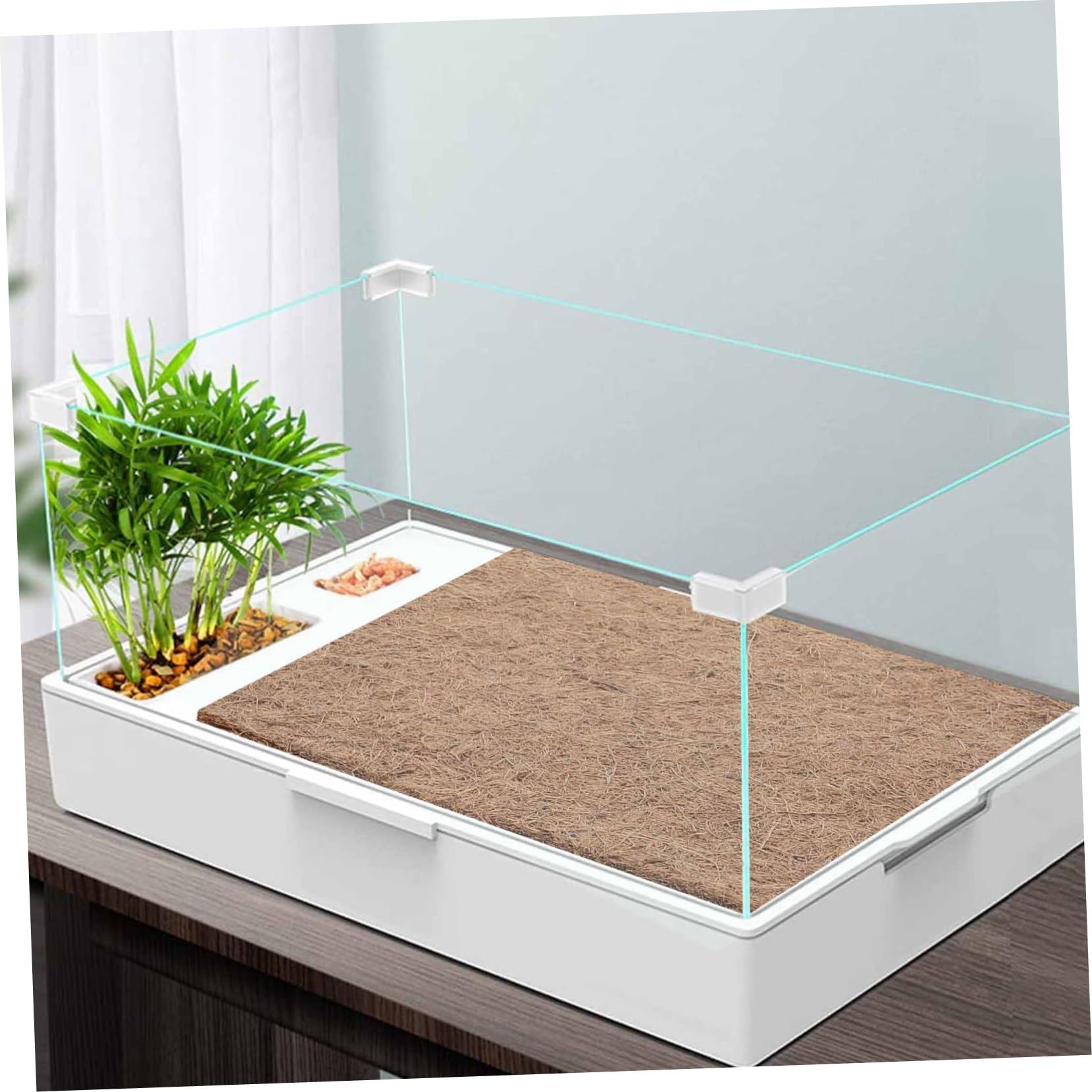 VICASKY 4 Tappeto Fibra Cocco Naturale per Rettili per Decorare Terrari e Accessori per Draghi Barbuto Specie Rettili e Sicuro per Animali Domestici