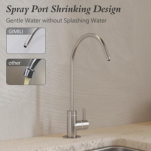 Miniatura 3 de GIMILI Grifo de agua potable para fregadero de cocina, grifo de filtro de agua de cocina de acero inoxidable para ósmosis inversa o sistema de