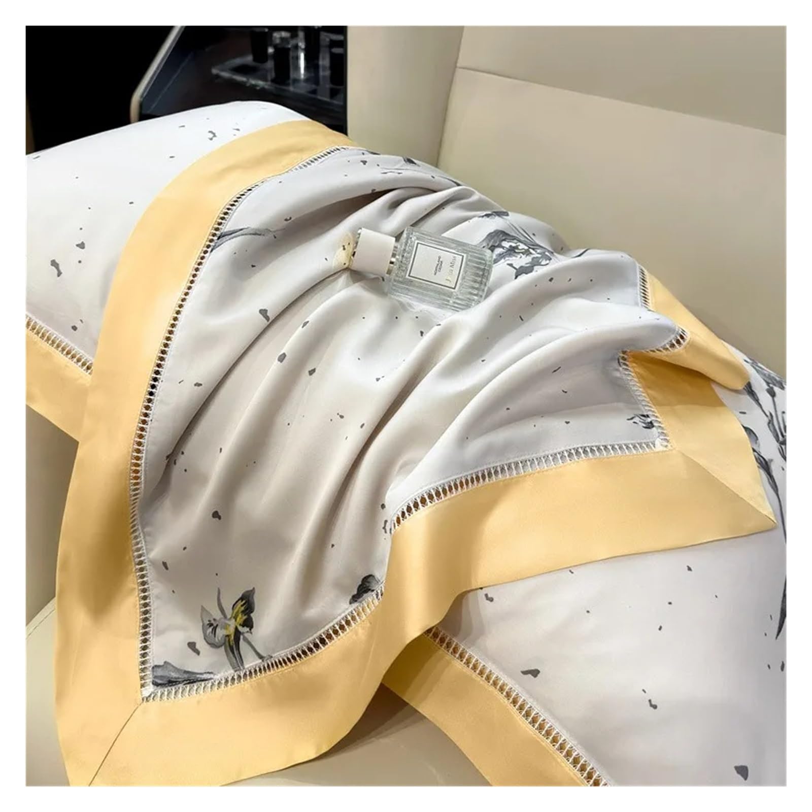 ADovz Piumino Estivo rinfrescante Morbido Come la Seta 1 Lenzuolo Piatto 2 federe Coperta da tiro familiare Doppia Queen King con Imbottitura in Cotone,Lenzuola