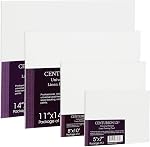 Centurion All-Media Primed Panneaux de lin - 9x12 paquet de 3 - 11oz Panneaux universels pour la peinture, montés sur MDF Bois, non-warping, idéal pour les artistes, professionnels et peintres