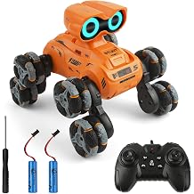 Robot Toys for Kids, 8-Wheel Stunt Car with LED Eyes, Flexible Head, 2.4 GHz Remote, Auto Demo & Music,Robot Toys Gift for Kids 6 7 8 9 10 11 12+ Years Old Boys Girls