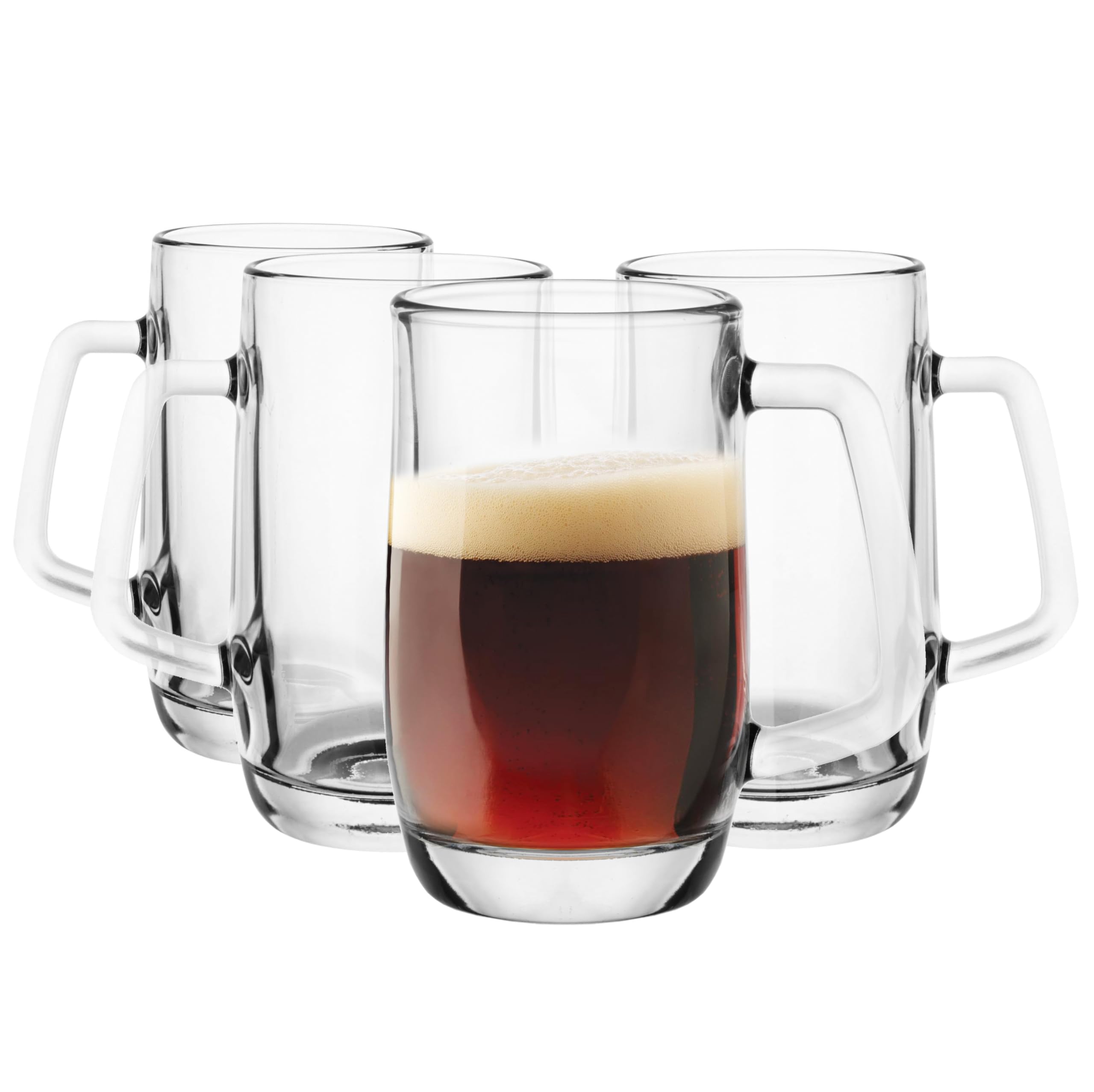 Glasmark Krosno Beer Glasses Set 0.3 Litre Glasses for Beer Mug Beer Mug Glasses for Craft Beer Glass Drinking Glass Dishwasher Safe 4 x 300 ml, Colourless