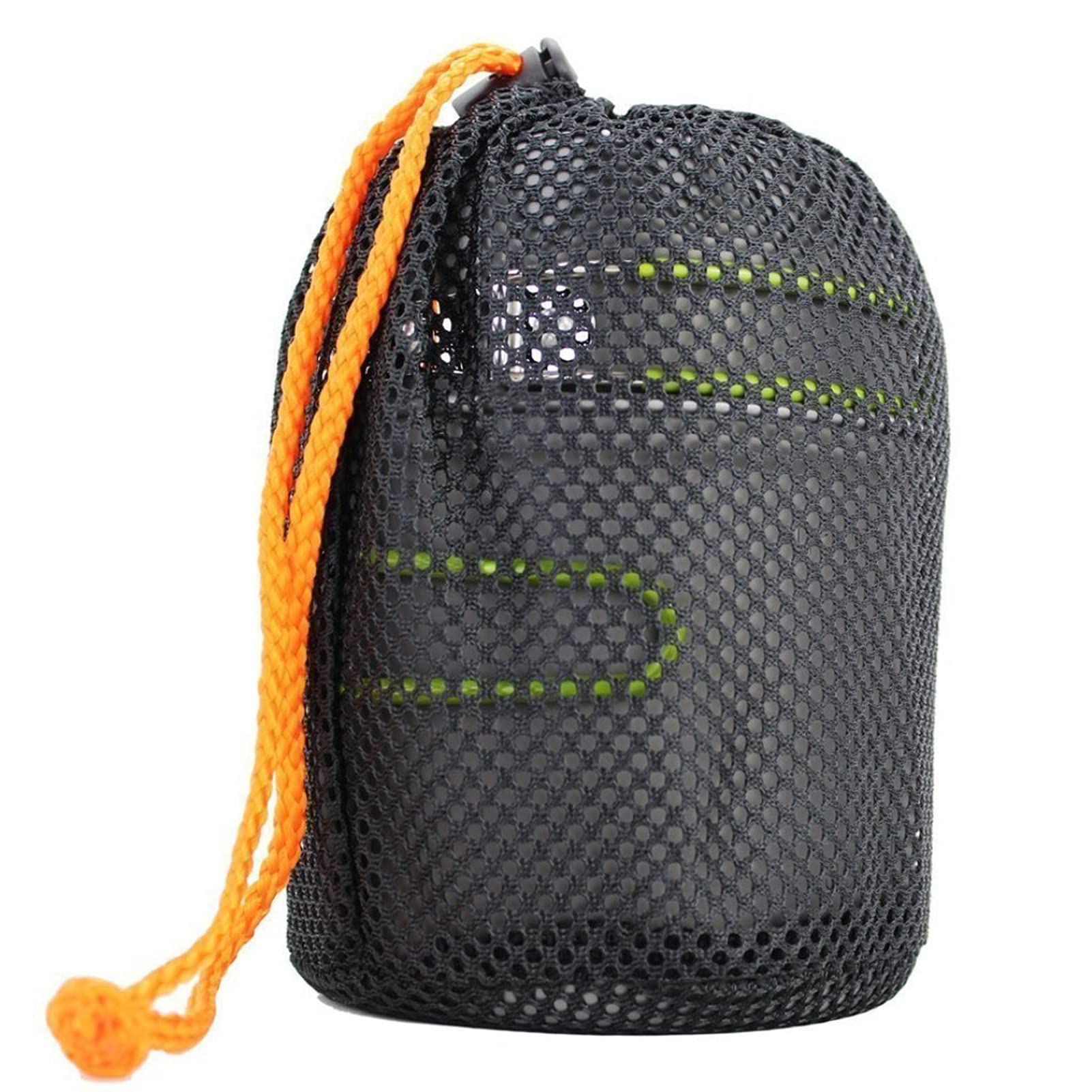 Camping Kochgeschirr Pan Kessel Wandern im Freien Kochen Picknick Schüssel Besteck Löffel Ofen Set 1-2 Personen Tragbarer Nichtstocktopf mit Mesh Kit Tasche A1-One Size