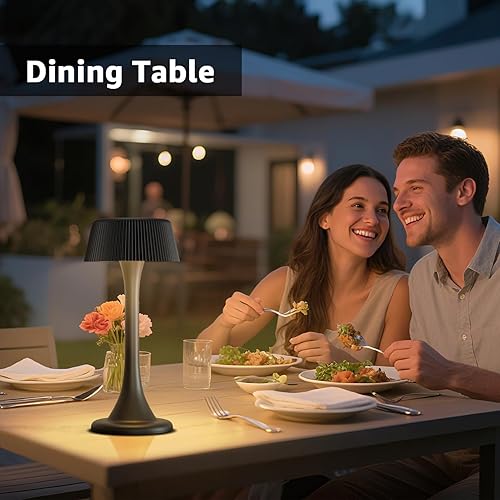 Miniatura 9 de uuffoo Lámpara de mesa recargable, lámpara de mesa para exteriores inalámbrica con atenuación continua y 3 temperaturas de color, luz nocturna a