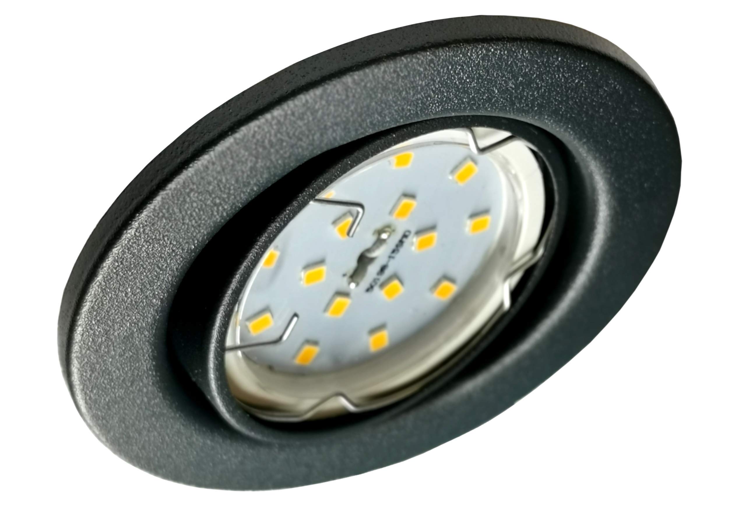 Trango 6er Set 6729-061MO LED Einbaustrahler in Anthrazit matt schwenkbar inkl. 6x 5 Watt 3000K warmweiß Ultra Flach LED Modul, Einbauspots, Deckenstrahler, Deckenlampe, Badleuchte, Deckenleuchte