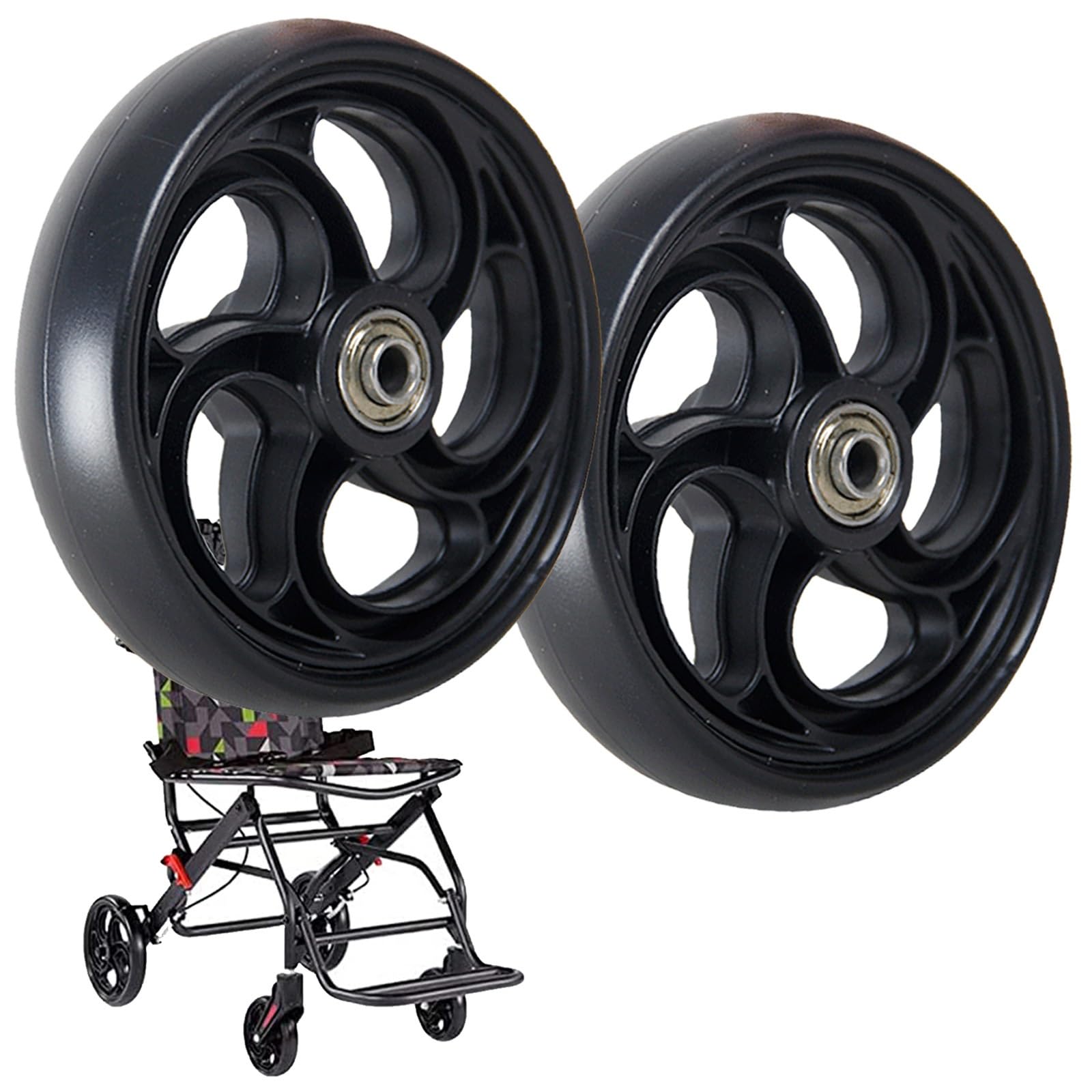13/15/20cm Negro PVC Ruedas De Antideslizantes For A Lightweight Rollator