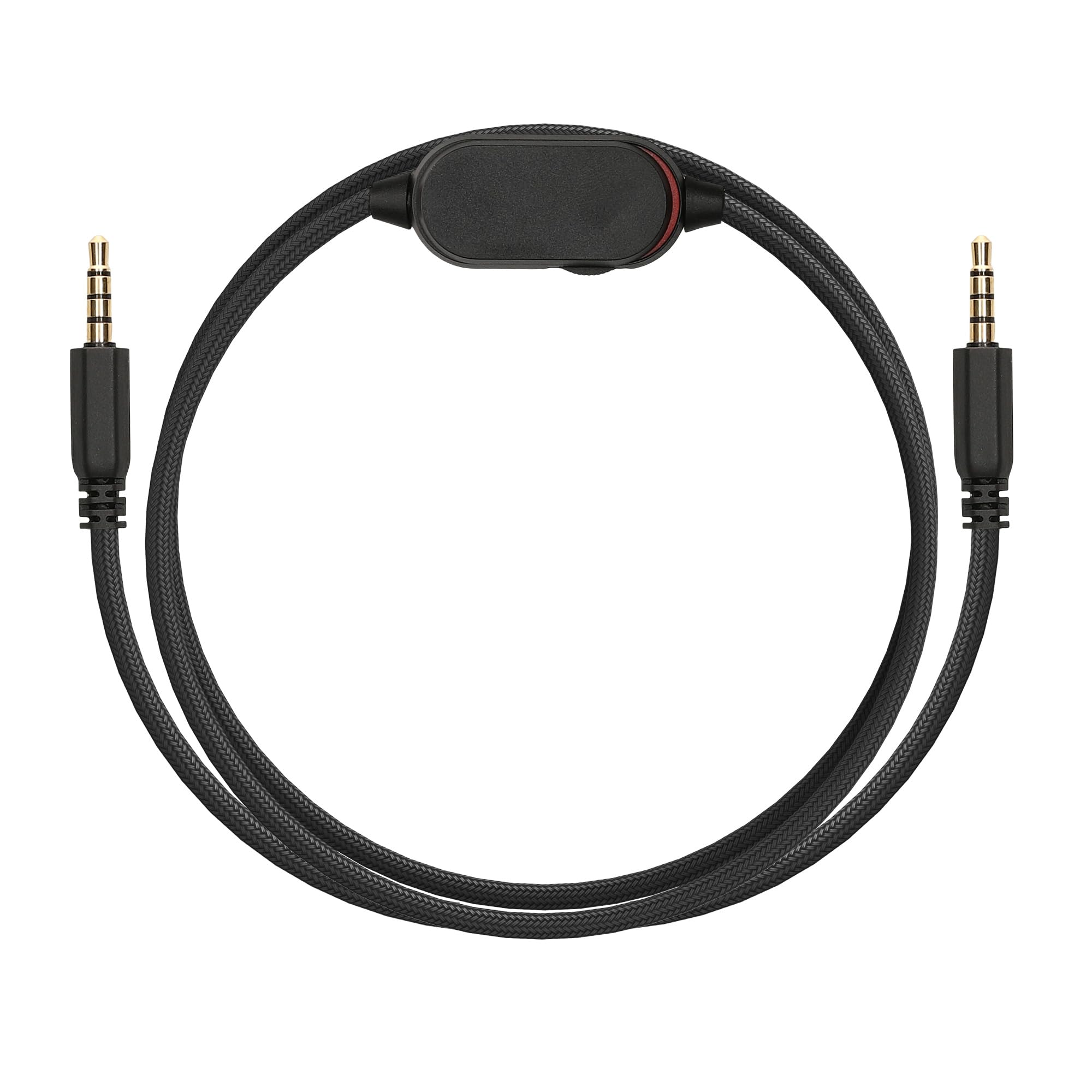 kwmobile Headphone Cable for Alienware AW920H / AW720H / AW310H / AW510H / AW988-100cm Replacement Cord with Microphone + Volume Control - Black