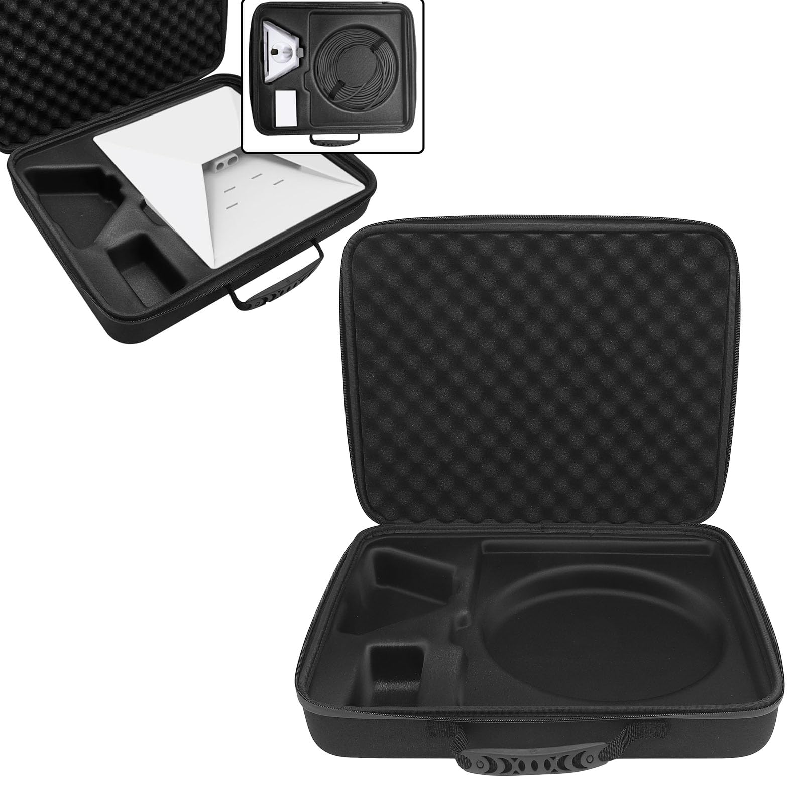Eujgoov Mini Bolsa de Viaje, Transporte Satelital, Bolsa de Almacenamiento Protectora con Bandejas de Espuma para Platos y Accesorios, Transporte de Transportista Satelital