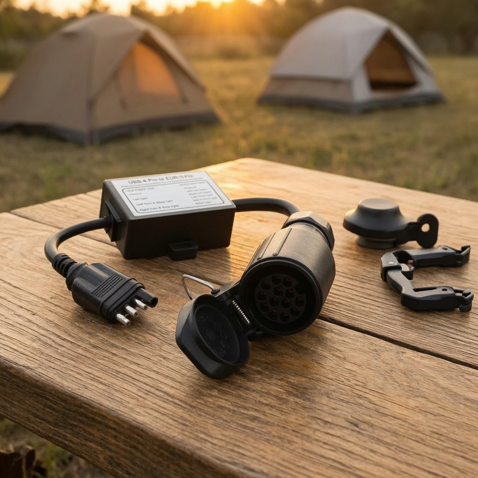 Adaptador Remolque con Tapa Antipolvo | resguardado Polvo, Plug and Play, Convertidor Señal Freno para Remolque, Caravanas