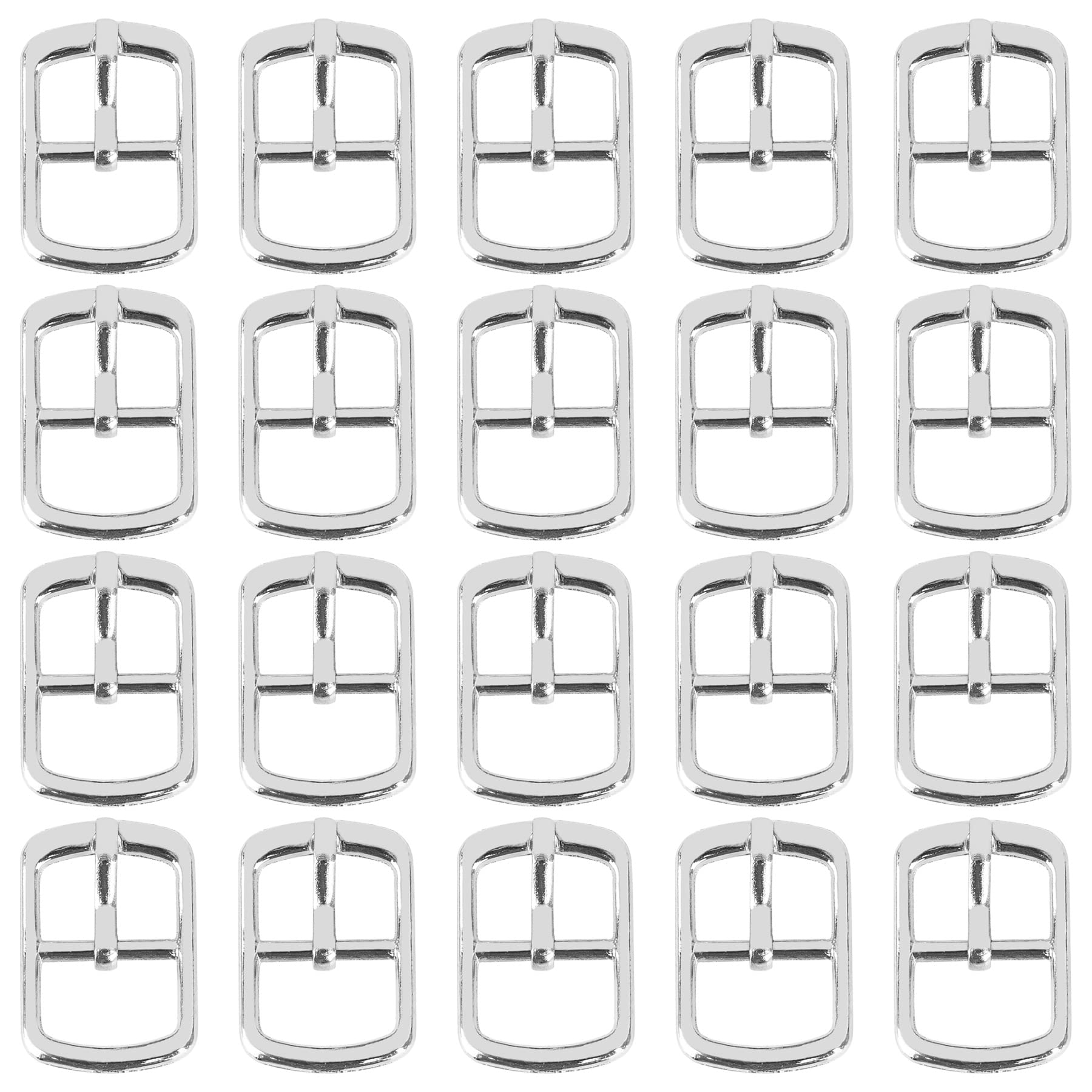 Framendino, Rectangular Metallic Single Prong Pin Shoes Buckles Metal Roller Buckles for Shoes Bags Leather Belt