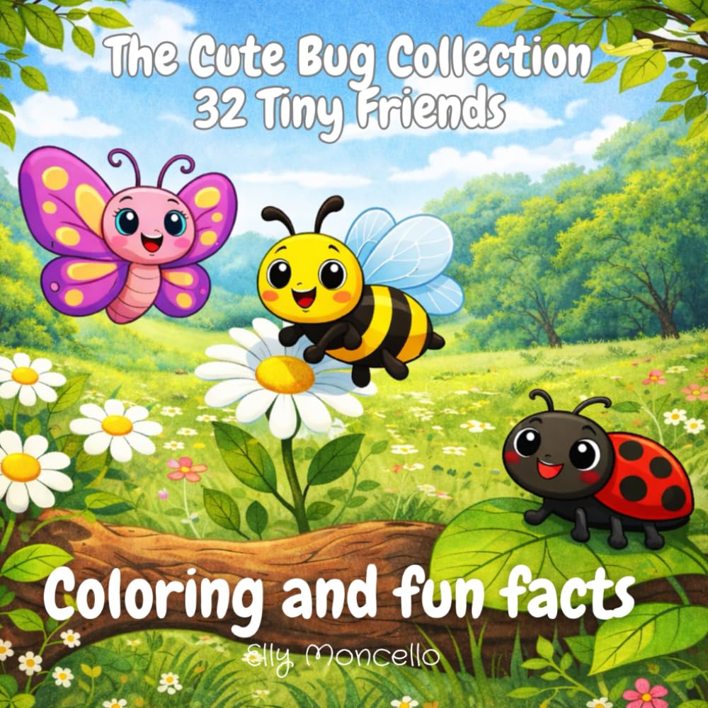The Cute Bug Collection : 32 Tiny Friends Coloring and Fun Facts: An Easy Early‑Learning Bug Book with Simple Cute Illustrations and Awesome Facts ... Discoveries: Coloring & Fun Facts Collection)