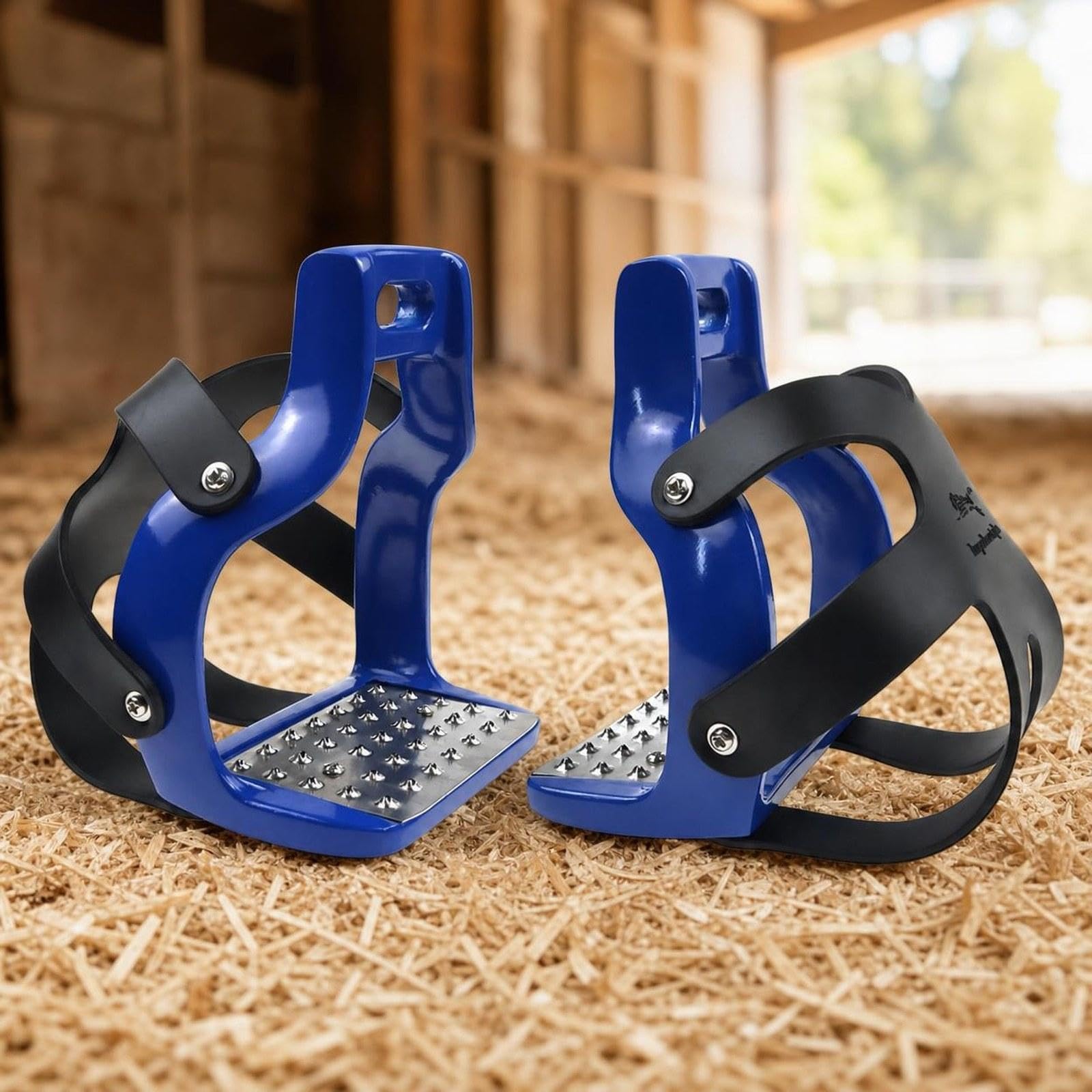 Sharplace Estribos para Montar, Silla de Montar de Aluminio, Soporte Antideslizante para Los Pies, Estribos Ecuestres Resistentes para Jaula de Resist
