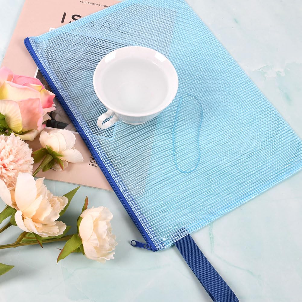 OFFCUP Borse di File A4 A5 A6, 15 Pezzi Sacchetto di Zip Impermeabile, Mesh Sacchetto del Documento, Sacchetto Di Documenti Portatile Busta Plastica per Uffici Cosmetici Forniture Accessori da Viaggio