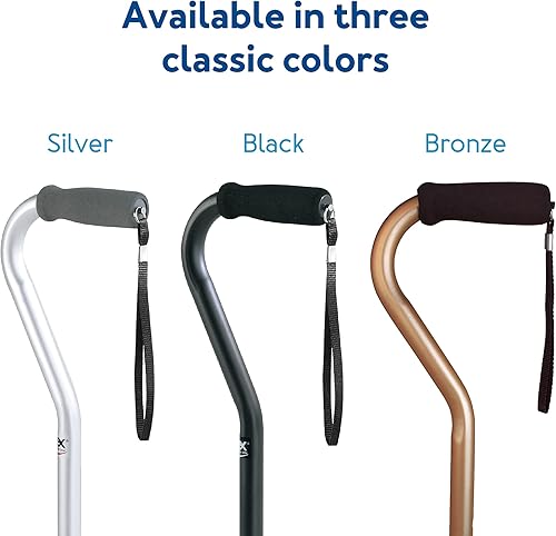 Miniatura 9 de Carex Offset - Bastón con asa acolchada y correa para muñeca, color bronce