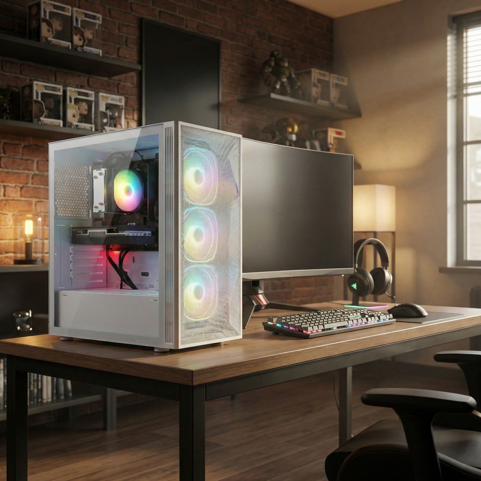 STGSivir PC Gaming Fisso, Computer Gaming, R5 5500 fino a 4.2 GHz • Nvidia RTX 3050 6GB GDDR6 • 16GB DDR4 RAM • 512GB SSD • WiFi 6 • BT • Windows 11 Pro