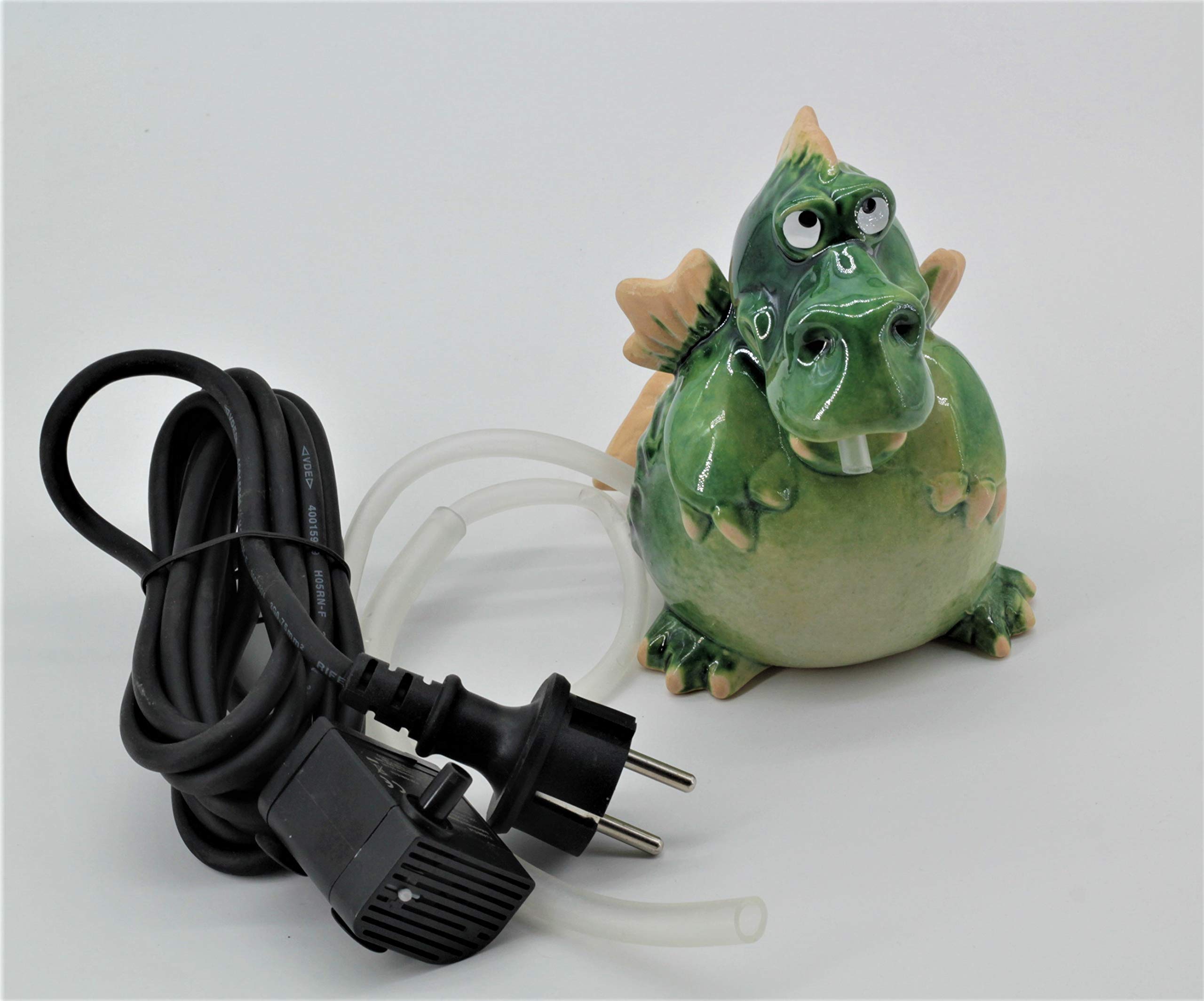Wasserspeier Drache Keramik grün