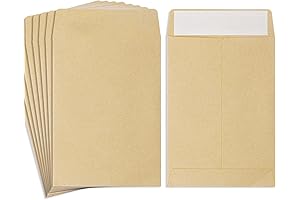 100 Small Seed Envelopes 3.23''x4.53'', Brown Kraft Coin Envelopes