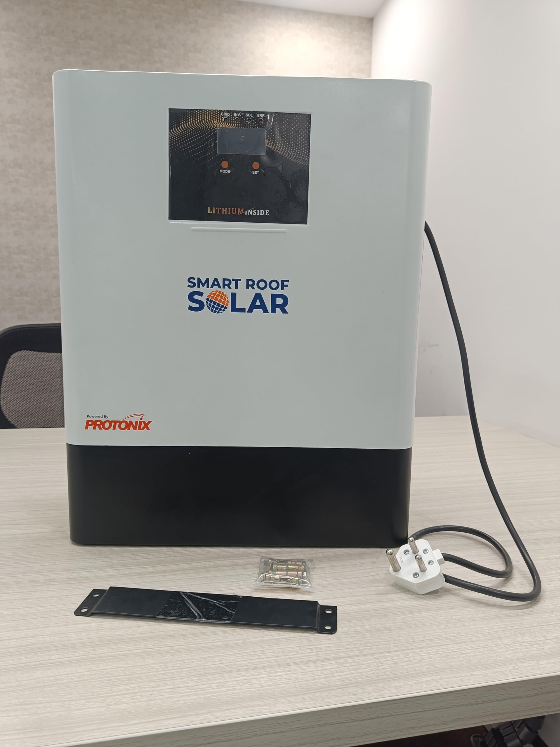 2kVA Solar Hybrid Inverter, Wall Mountable Smart ESS with 2.5 kWh Lithium Battery for Home, Offices, Showroom, Outdoor Gathering | Backup 10 hrs@200W-image-1