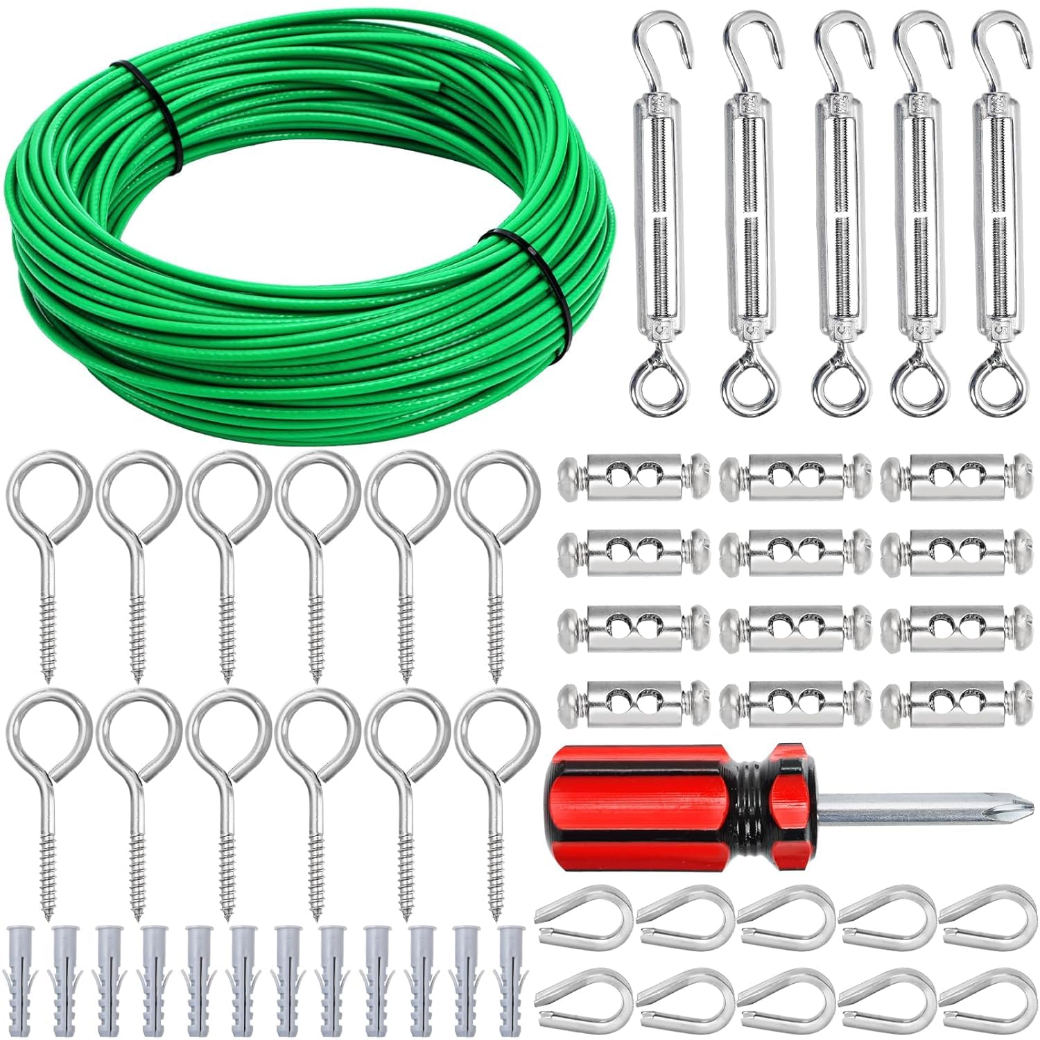 Amazon.com: Elsjoy 100FT Cable Wire Turnbuckle Kit, 1/8