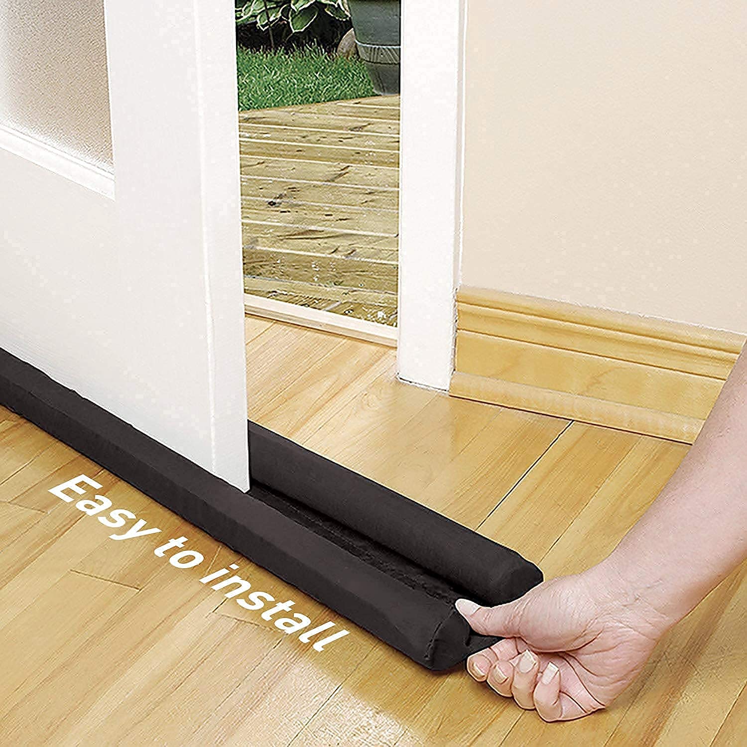 RRJ Door Bottom Sealing Strip Guard for Home | Door Stoppers | Door Seal | Door Closers | Sound-Proof Reduce Noise Energy Saving Weather Stripping | Waterproof - Brown, 36 inch (Pack 1) 1