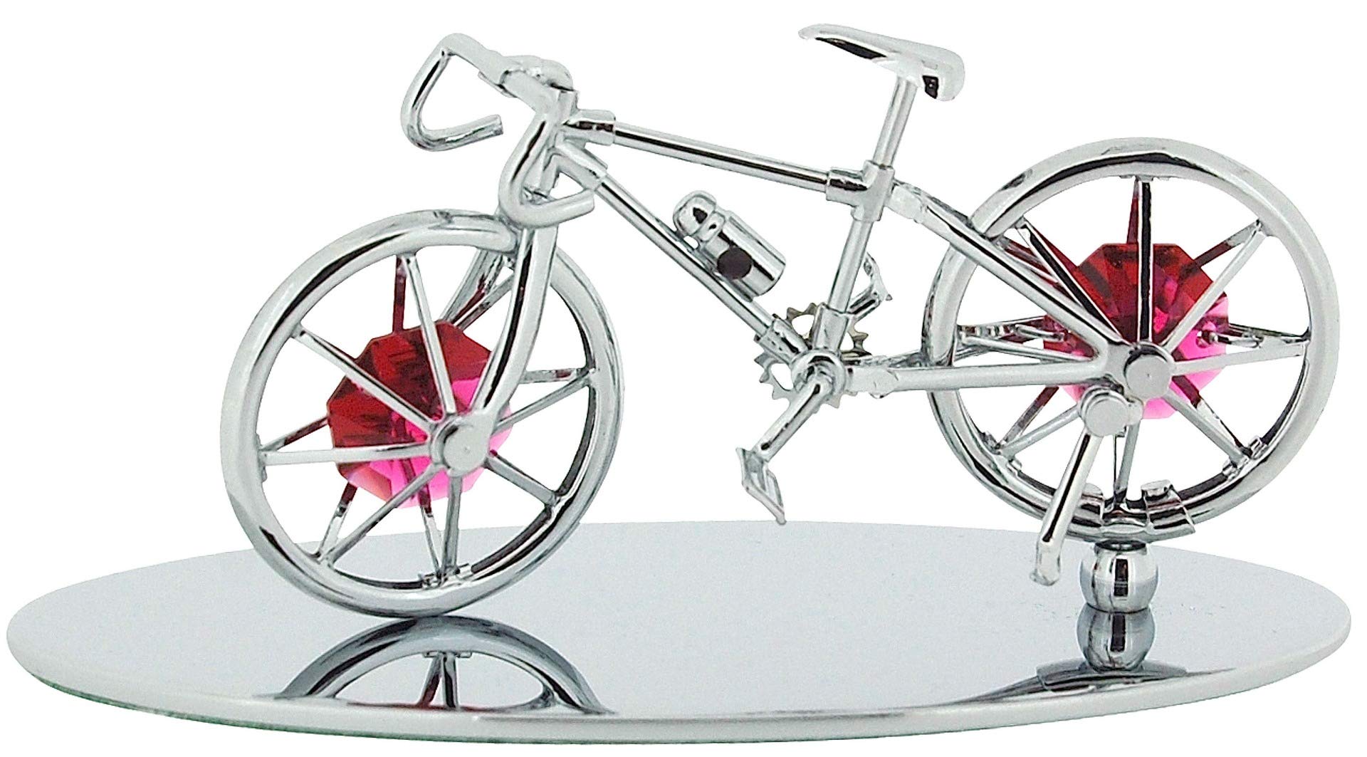 Crystocraft Freestanding Chrome Plated Bicycle Made For Two Ornament Made With With Swarovski Crystals Item Name (Aka Title)