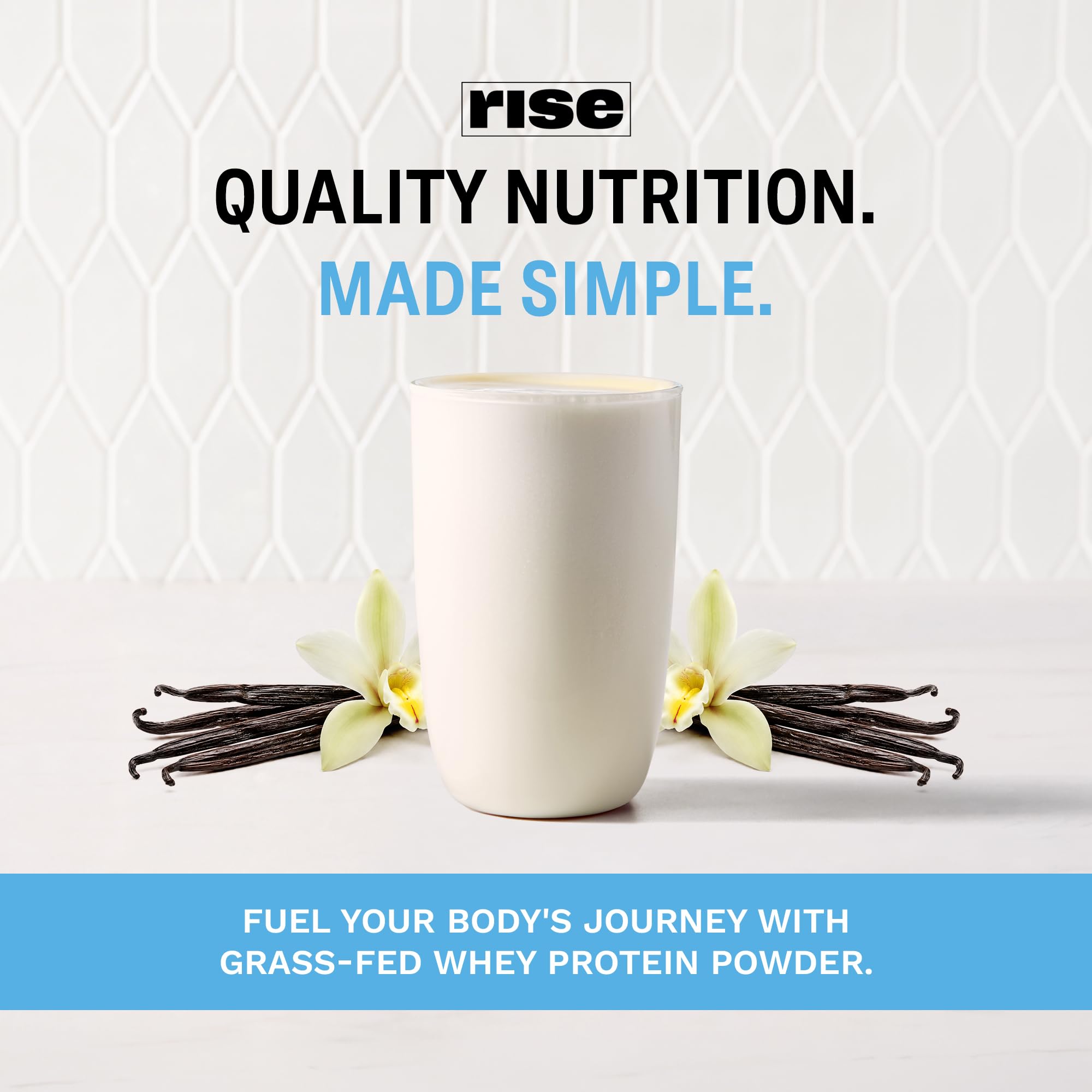 Rise Grass-Fed Whey Protein Powder - Vanilla | 25g Protein No Artificial Flavors, Colors, or Preservatives - Sugar Free, Gluten-Free, Soy Free (2.5 lbs) — Amazon image 5