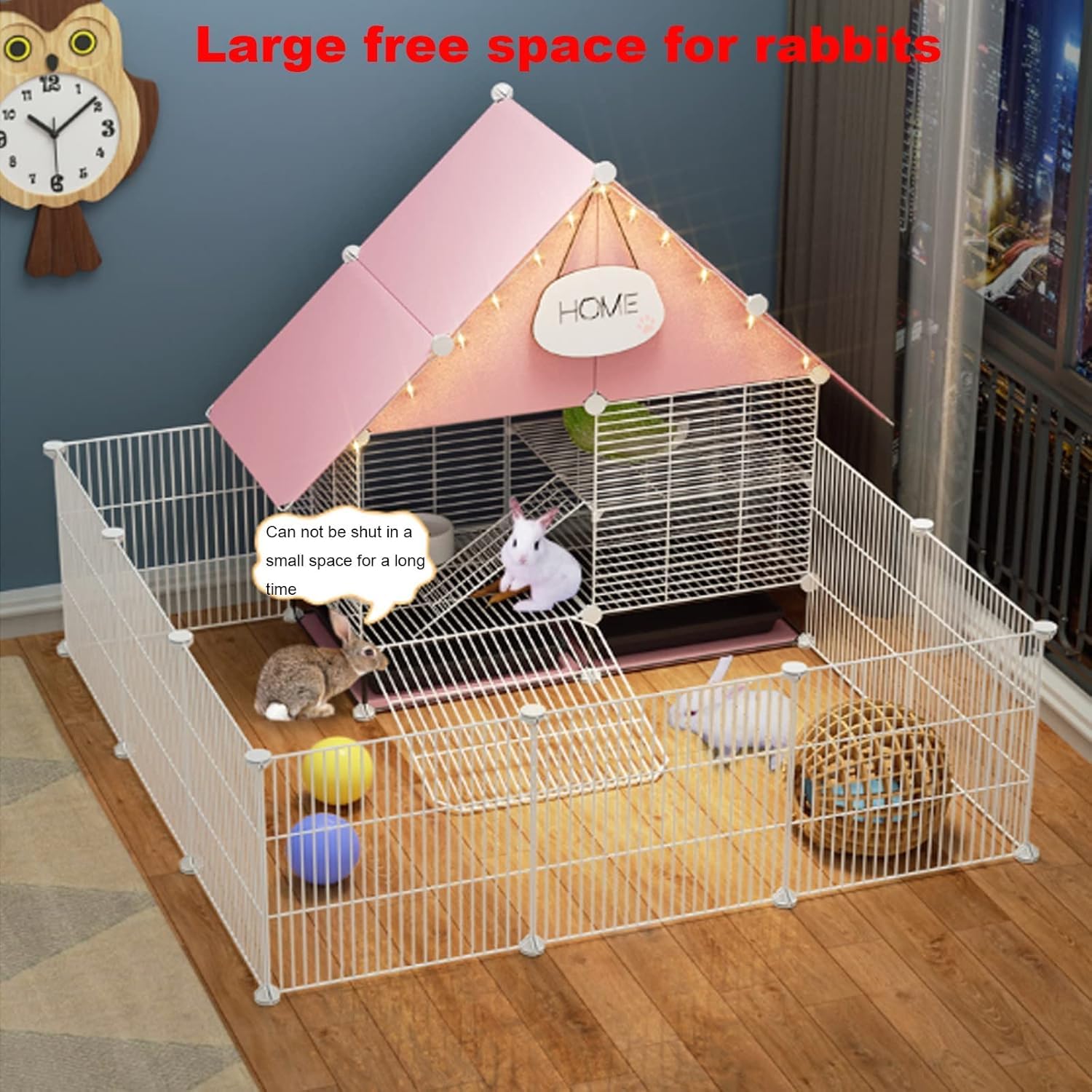 2-stöckiger Kaninchenkäfig Indoor-kaninchenstall Mit 2 Tiefen Ausziehbaren Tabletts Kleintiere Outdoor-haustierhaus Mit Wasserdichtem Dach Für Frettchen, Chihilla, Igel, White, 75 * 111 * 92cm