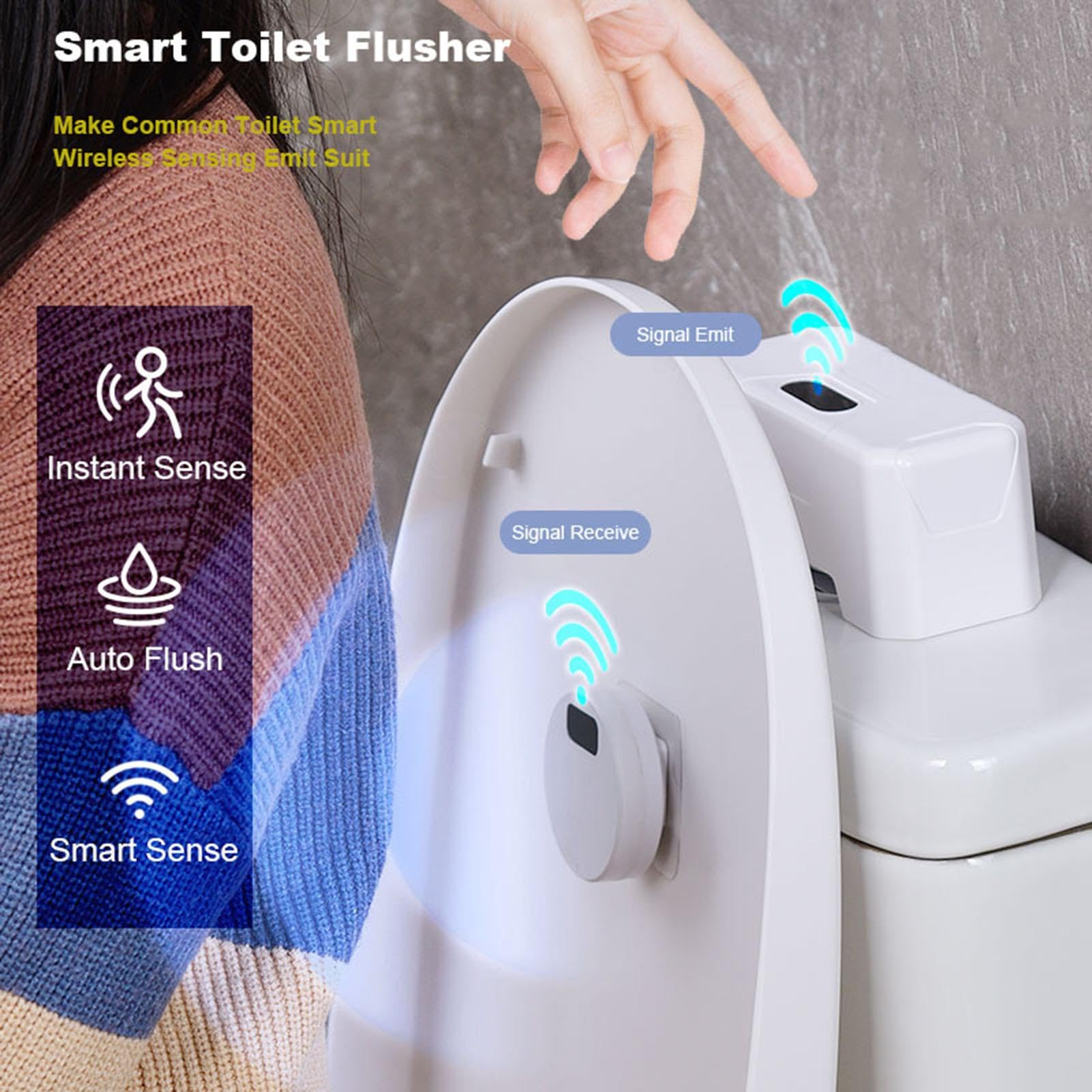 Chasse D'eau Wc Sans Contact, Kit De Rinçage De Capteur Infrarouge, Chasse D'eau Automatique Étanche, À Capteur Infrarouge Externe, Rechargeable Par USB, 14 * 6,4 * 6 Cm, Pour Toilettes