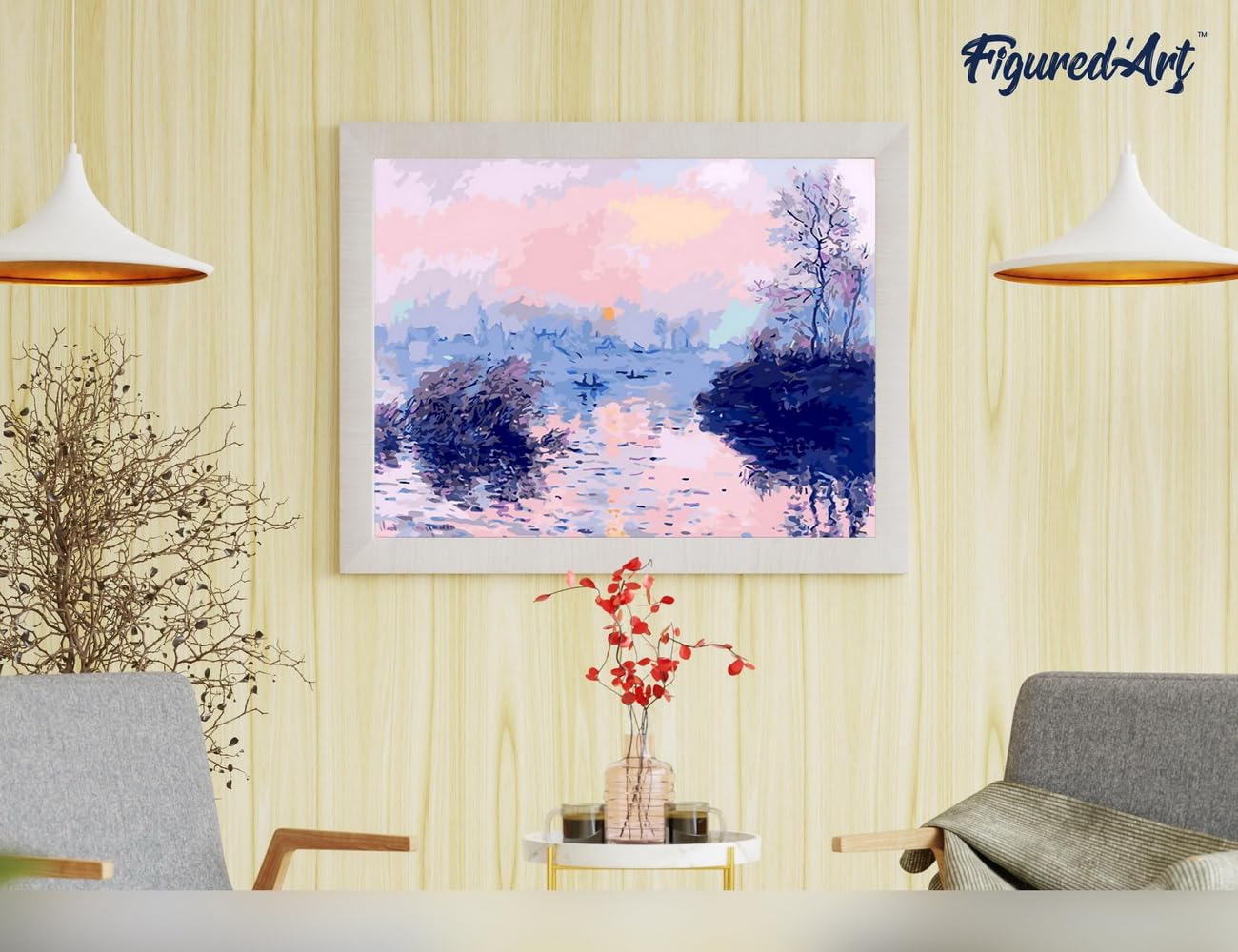 Figured'Art Pintar Por Números Para Adultos – Campo De Amapolas De Monet, Kit De Manualidades Con Lienzo 40x50 Cm, Pintura Acrílica Y Pinceles Incluidos