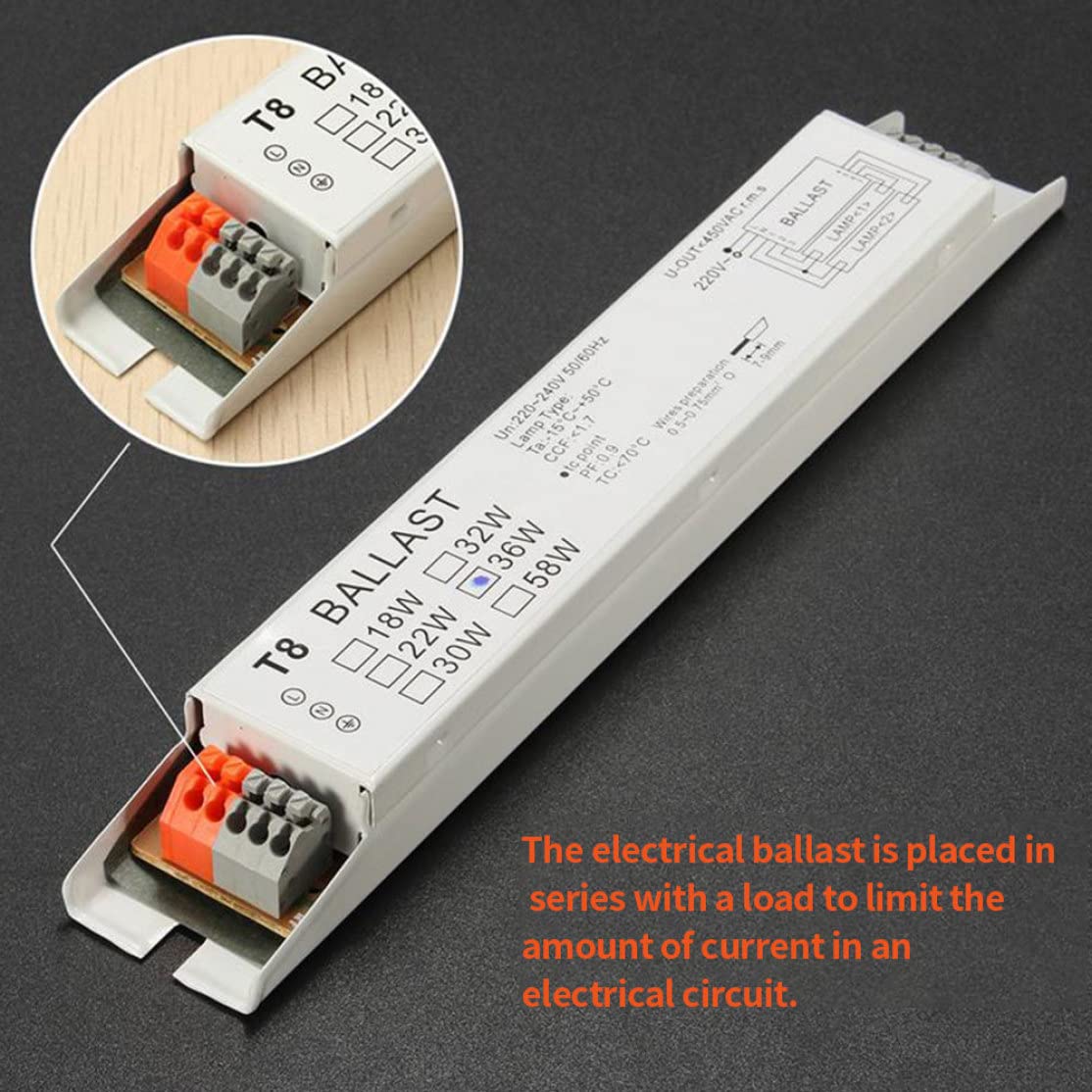 Balasto Electrónico Para 2 Tubos Fluorescentes De 36W - Ahorro De Energía, Sin Parpadeos Y Silencioso
