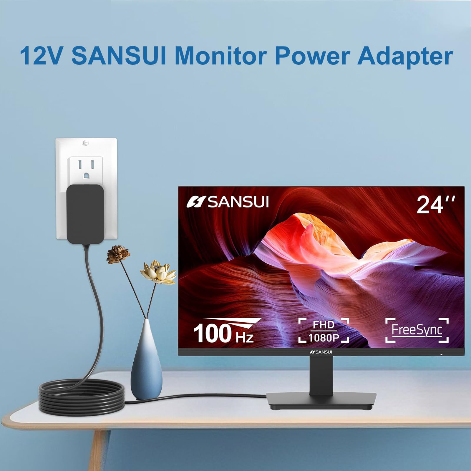 Amazon.com: 12V Computer Monitor Power Cord for SANSUI ES-24F2 ES